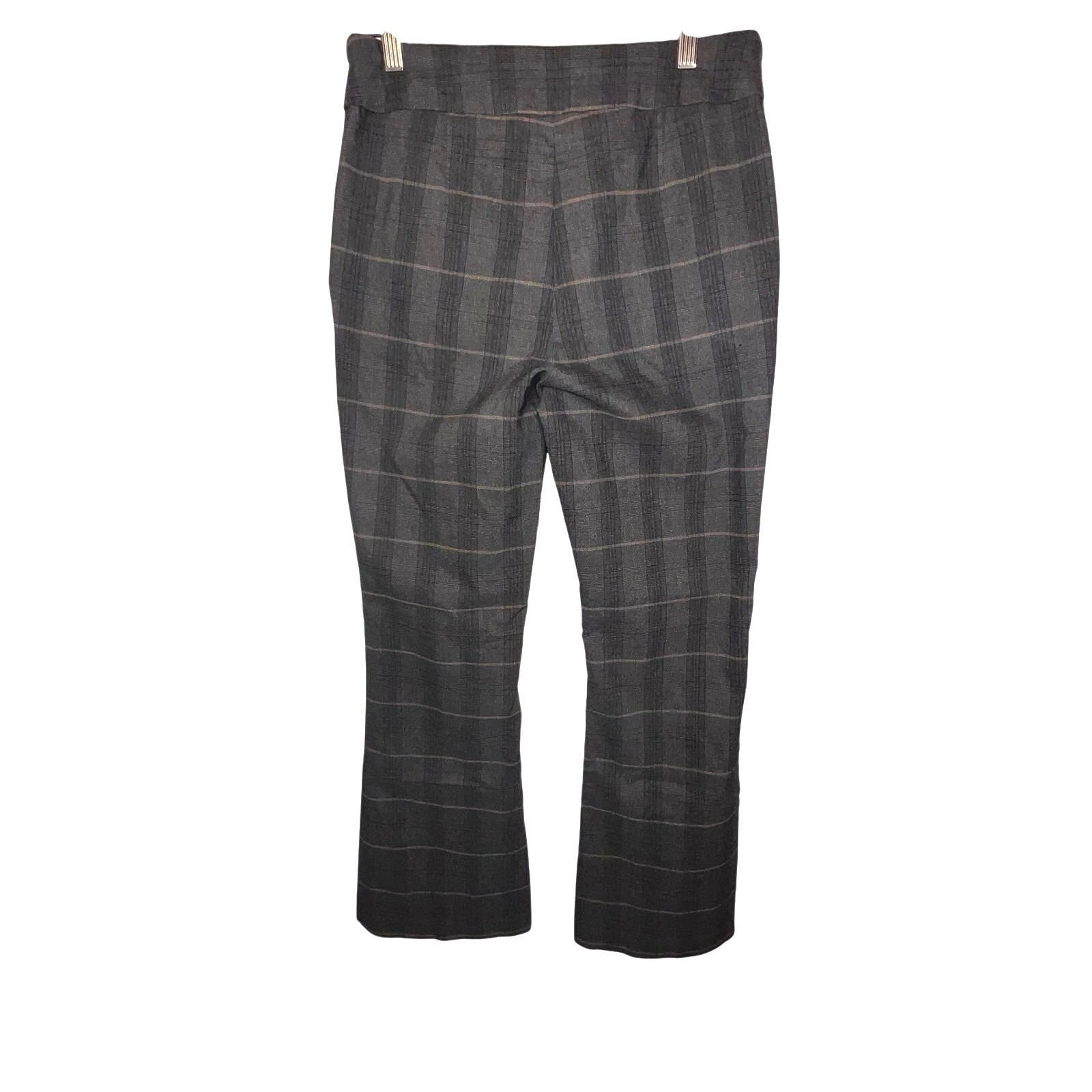 Ava &Grace women L black gray plaid wide leg button accent pocket dark academia