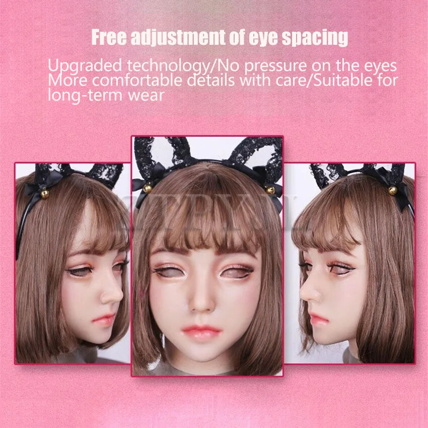 Realistic Mask Full Head Face Soft Silicone Male To Female Cosplay Crossdresser