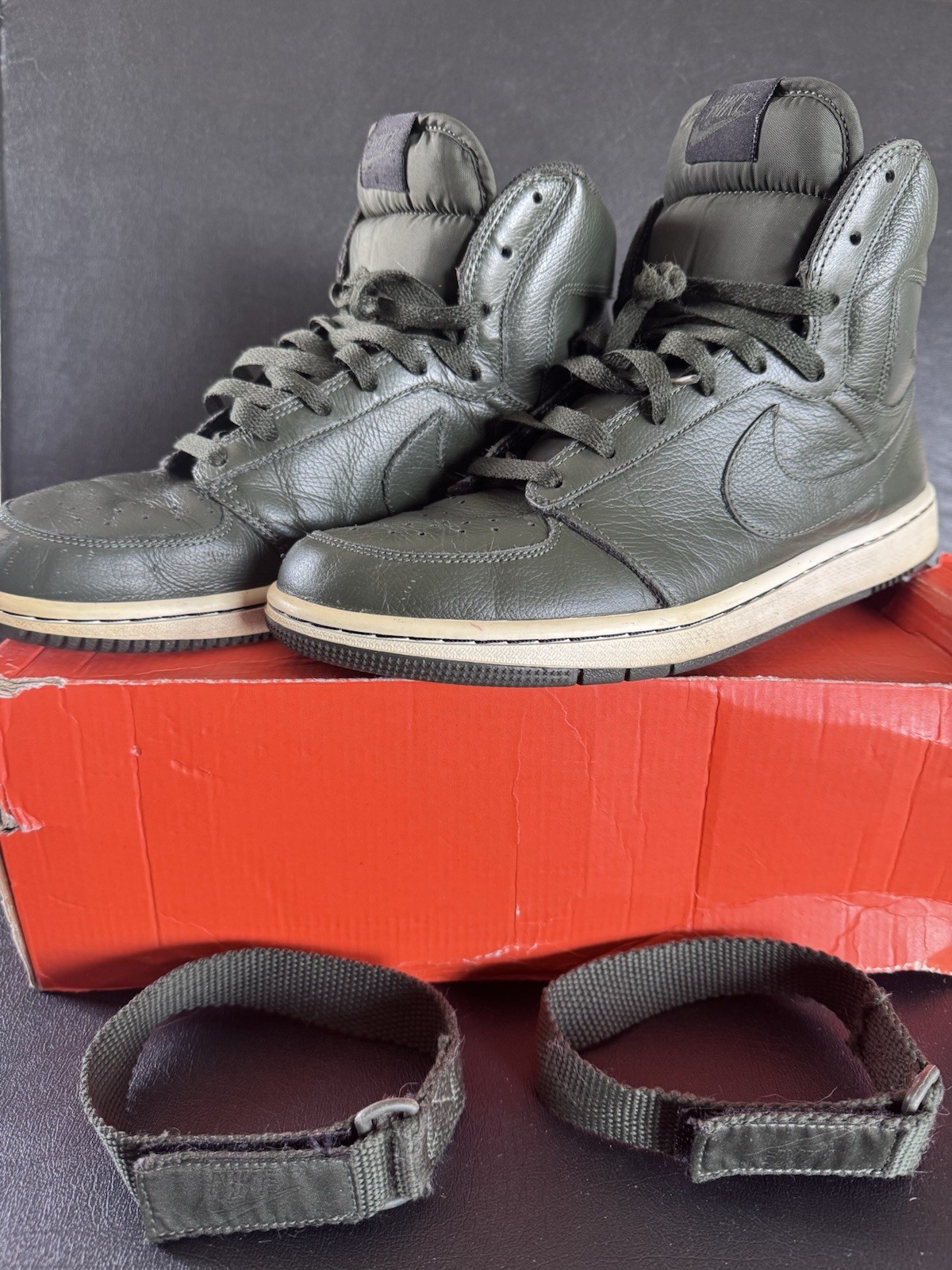 Nike Dunk High Dynasty QS Size 10.5 378828-331 Dark Army/White