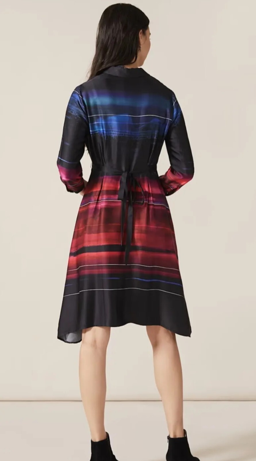 Phase Eight BNWT RRP£110 Sena Satin Abstract Print Dress Size UK12 L Ribbon Bow