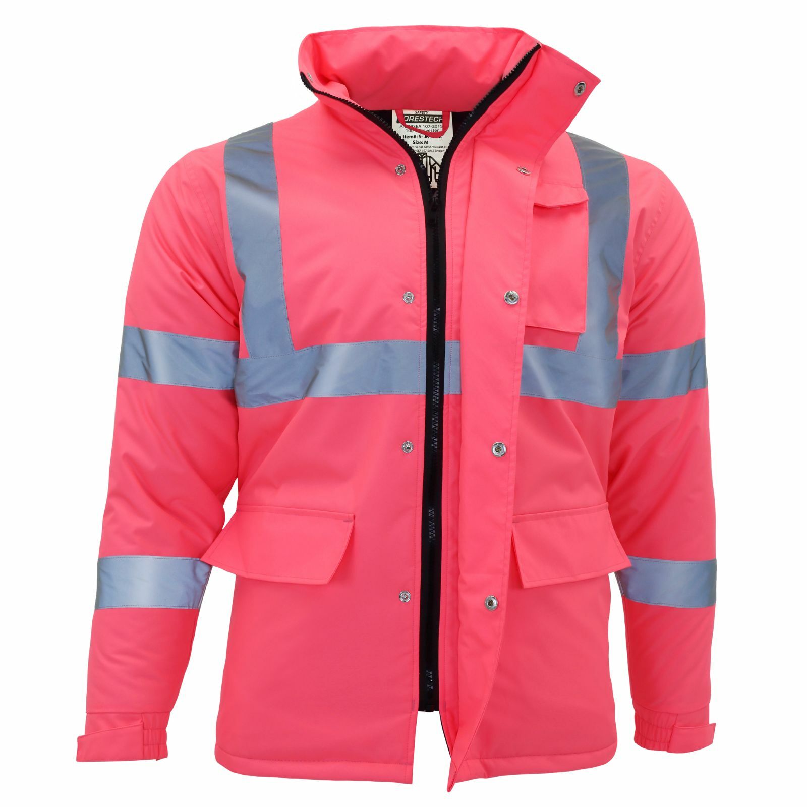 Hi-Vis Pink Safety Jacket with Reflective Stripes insulated Jorestech