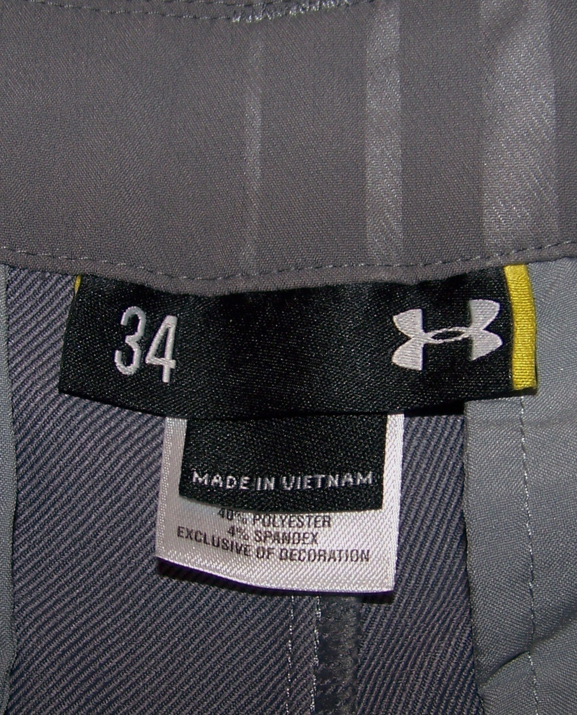 NEW UNDER ARMOUR Nylon Polyester Spandex Golf Shorts PINEHURST RESORT Sz 34 Gray