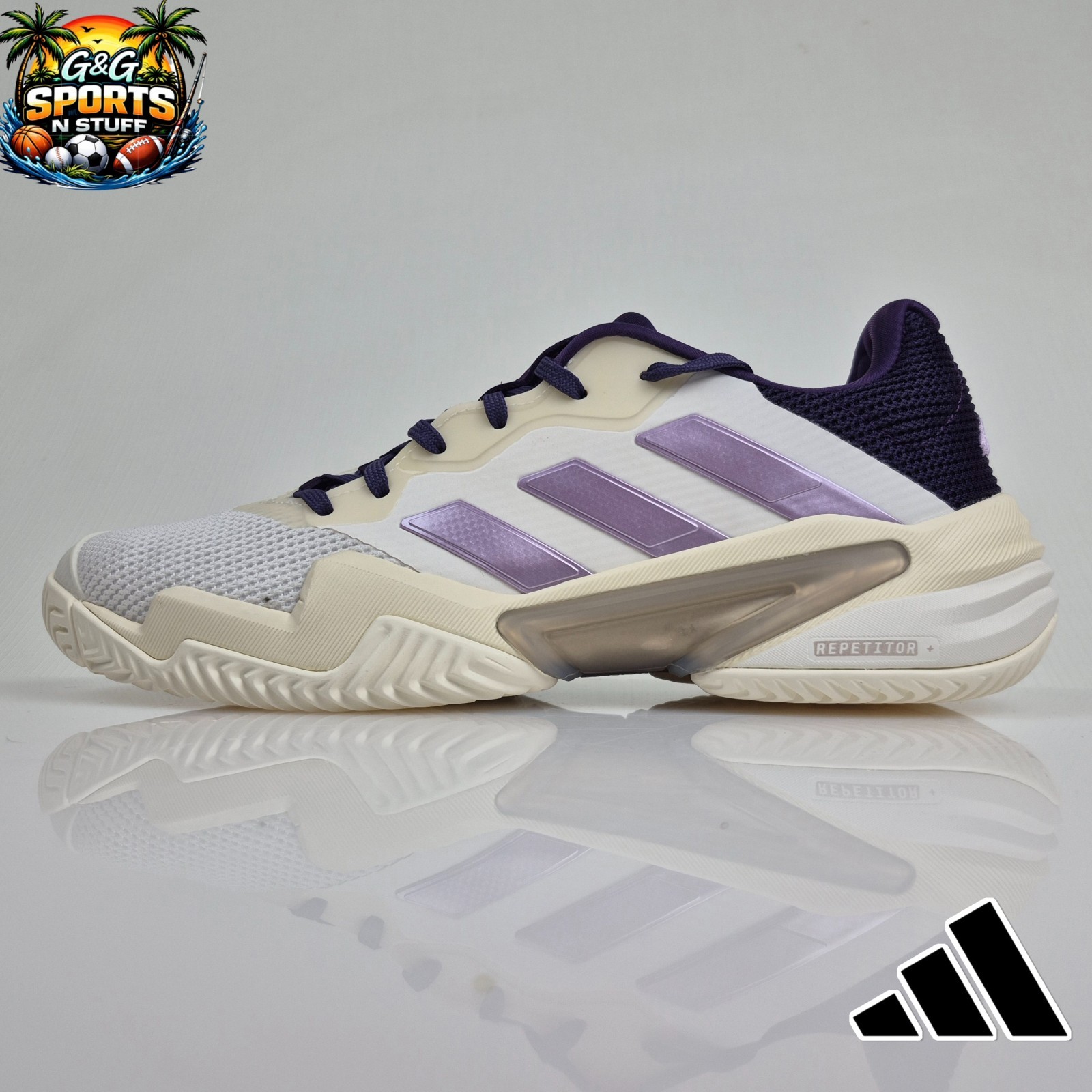 Adidas Barricade 13 Sneakers Tennis Court Shoes White Plum JR7814 Women’s Sz 9.5