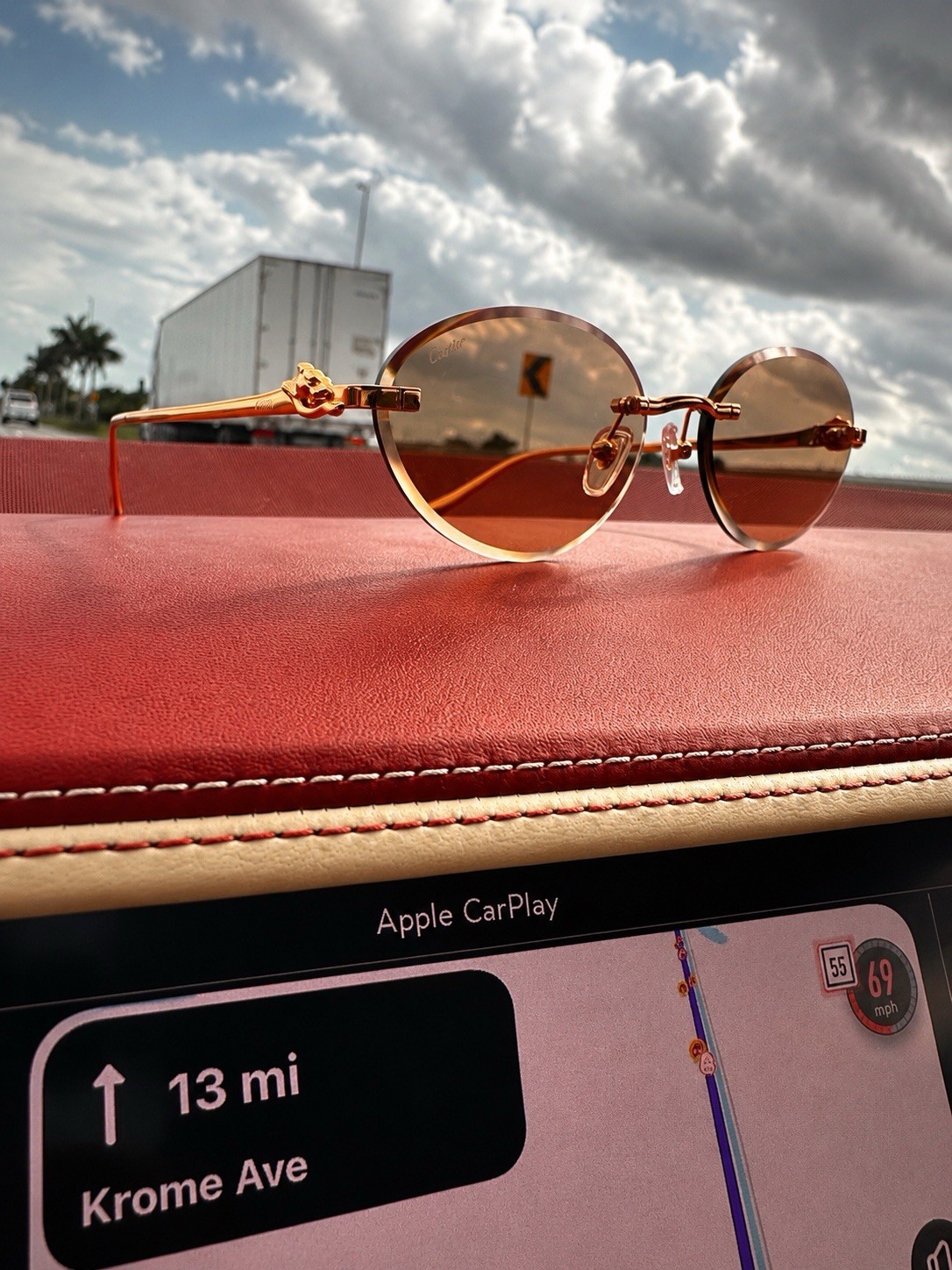 Authentic Cartier Gold Panthère Classic 58MM Oval Sunglasses