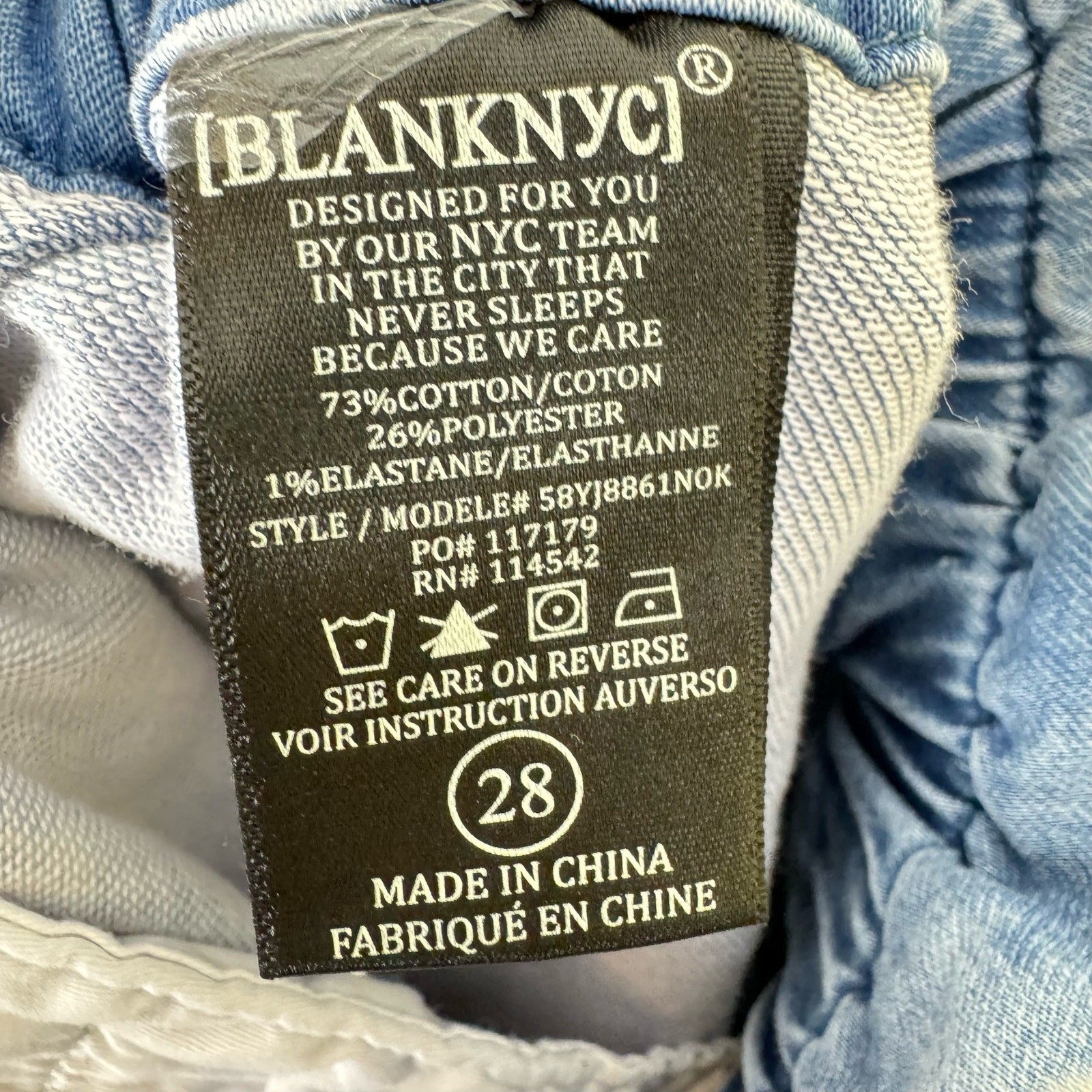 Blank NYC Light Wash High Rise Elastic Waist Denim Paper Bag Shorts Size 28