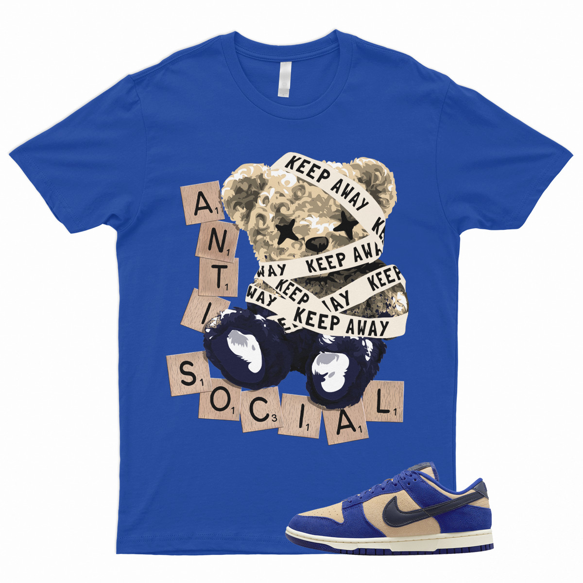 ANTI T Shirt to Match Dunk Low Blue Suede Tan Cream Midnight Navy Royal 1 Bagel