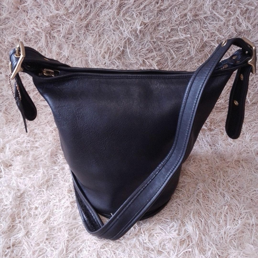 COACH 9953 Bucket-Style Shoulder Bag Black Vintage Leather 10.63×7.48×7.09in