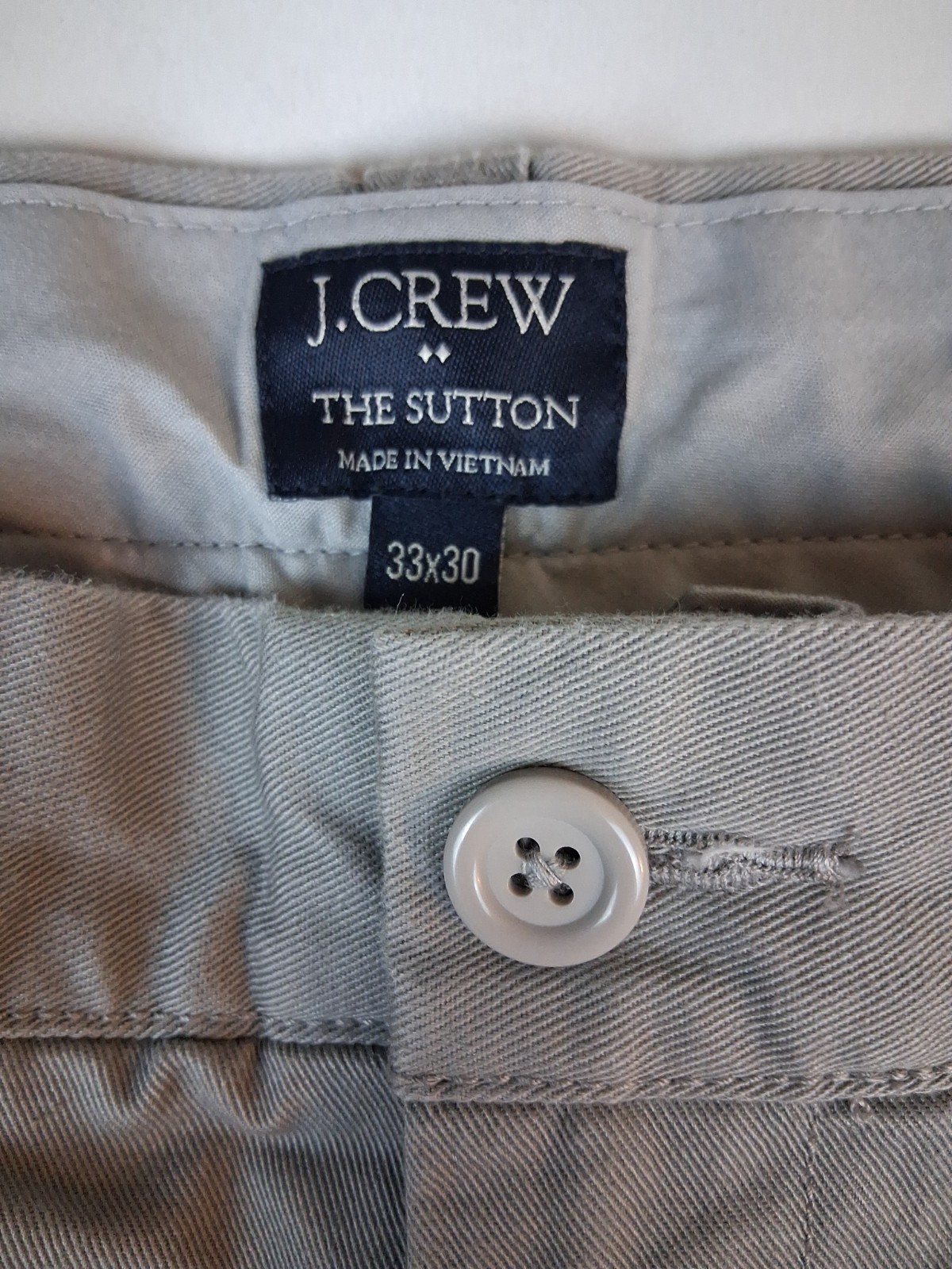 J.Crew The Sutton Chino Pants Structured Midrise Gray Men’s Size 33X30