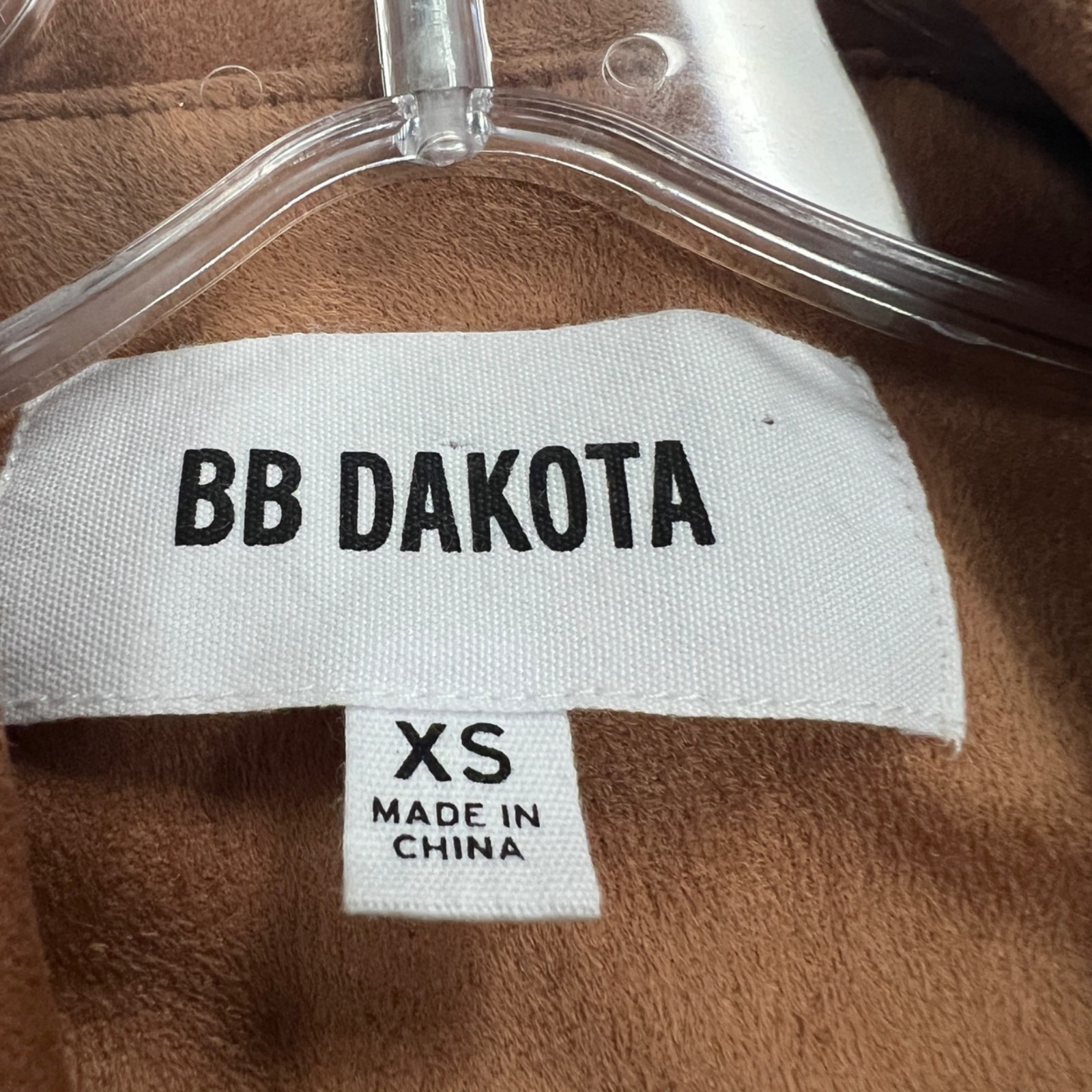 BB Dakota Womens Faux Suede Jacket Open Front Pockets Spice Size XS