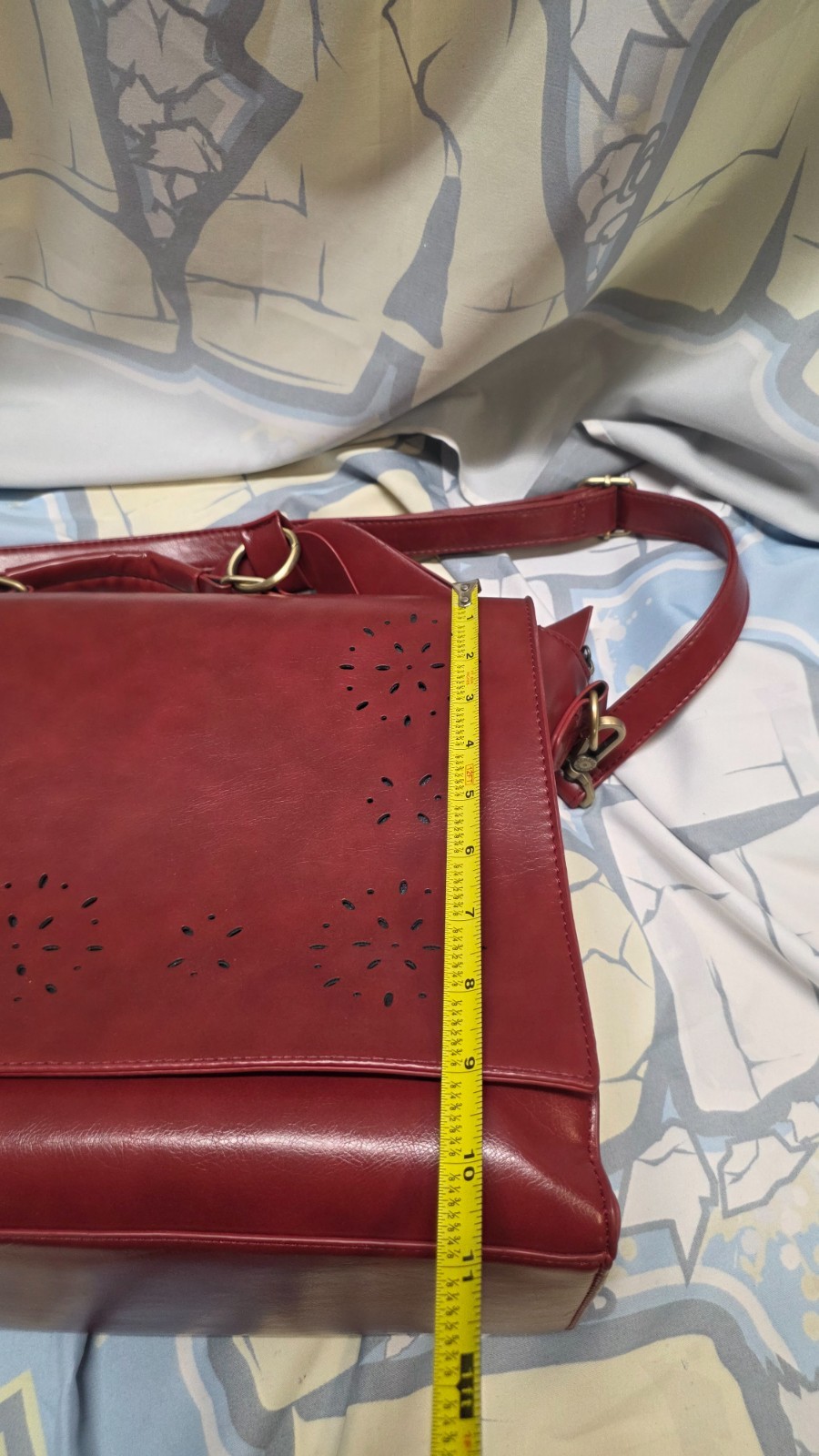 ECOSUSI Vegan Leather Laptop Bag Briefcase Crossbody Messenger Bag Red