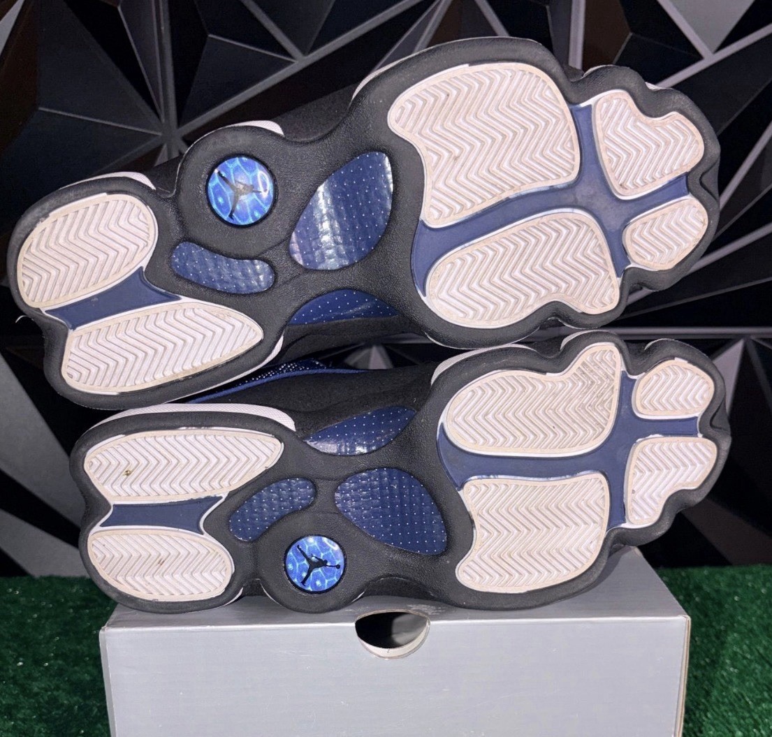 Jordan Air Jordan 13 Men’s Basketball Mid Top Lace Up Sneakers Blue/Black/White