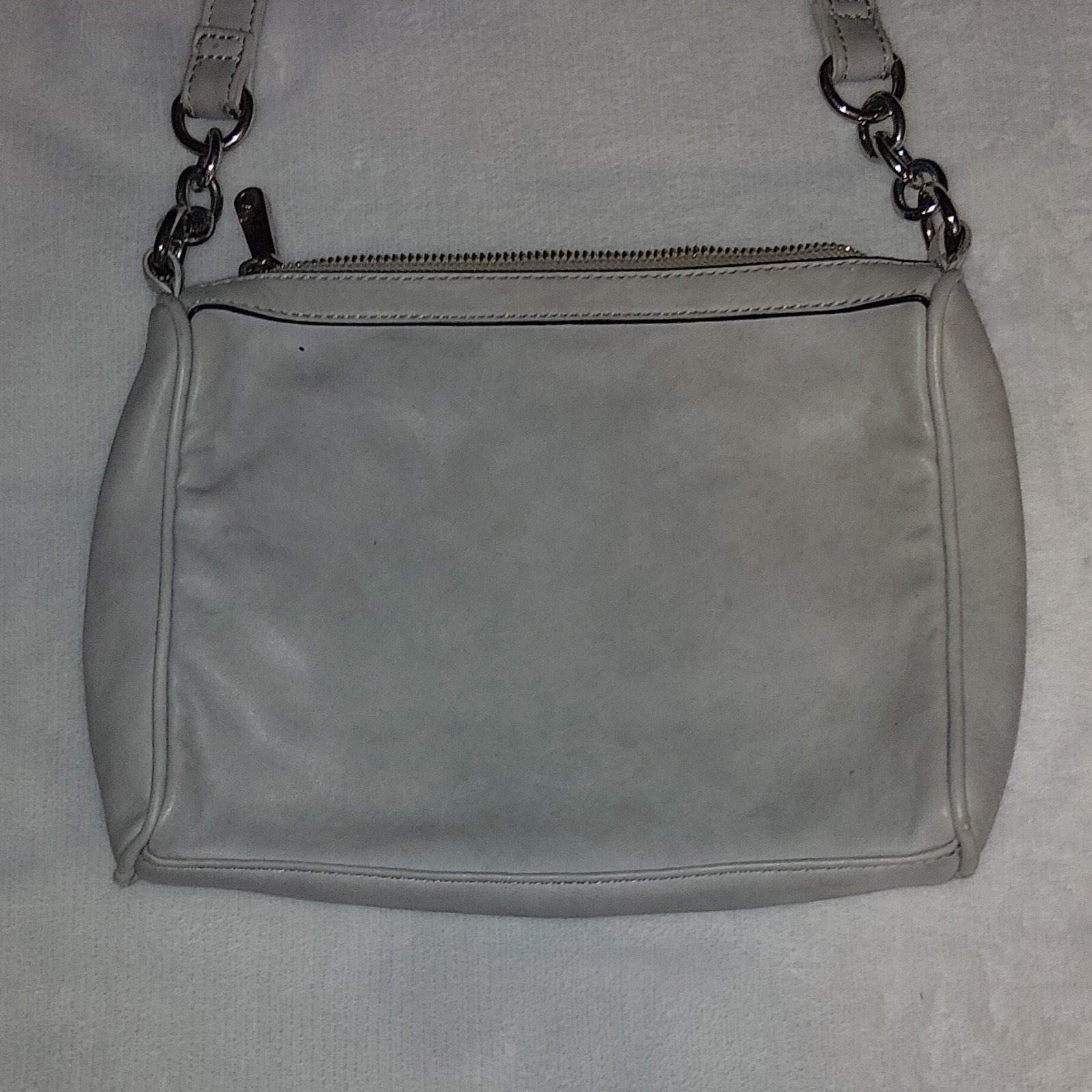 Charming Charlie Gray Shoulder Bag Buckle Accent Zipper Adjustable Strap