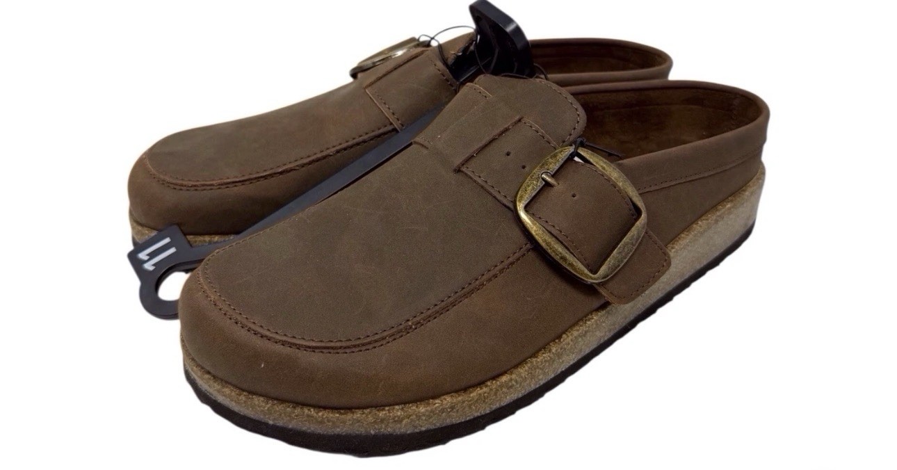 Mountain Sole brown vegan slip on clogs w/buckle detail women’s size 11 NWT
