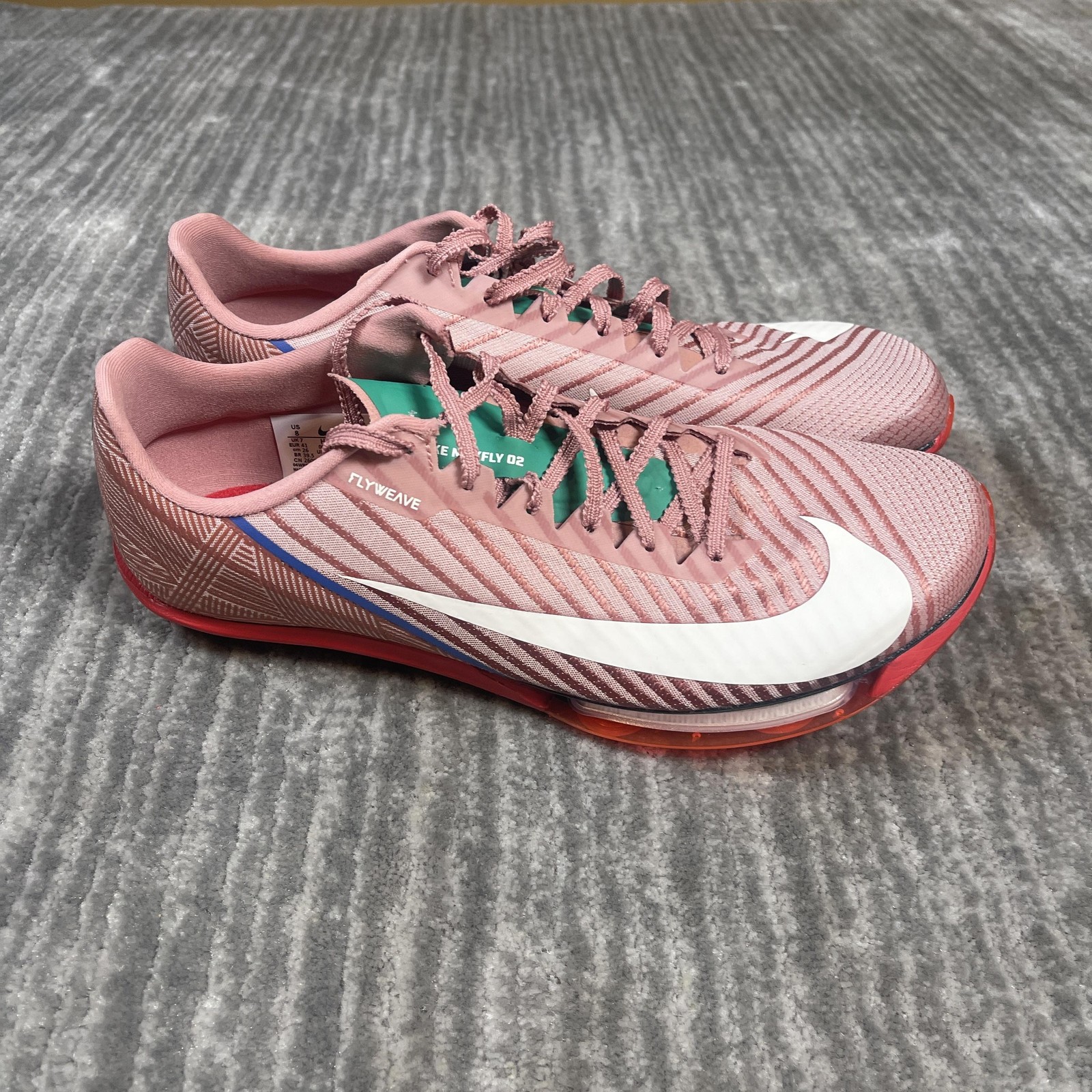 Nike Air Zoom Shoes Mens Size 8 Pink Sprint Track & Field Spikes HQ2058-600