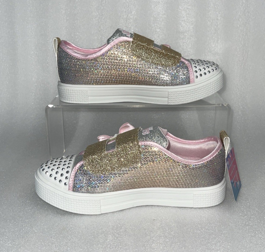S Sport By Skechers Lexie Sneakers Light Up Adjustable Straps Girls Size 2 NEW