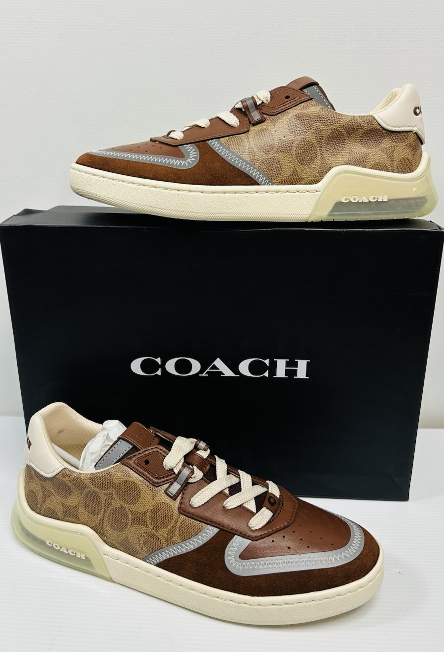 Coach Men’s Citysole Court Sneaker Brown CC Monogram Size 10