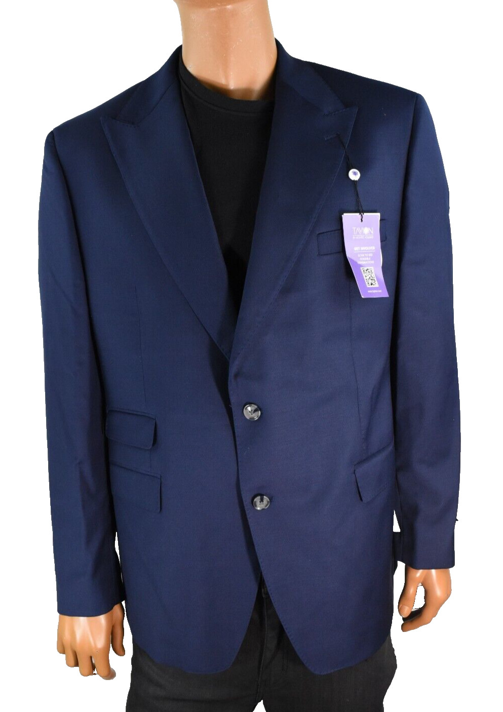 Tayion by Mentee Holland Mens Suit Wool Jacket Sports Coat New 46R Navy Blue