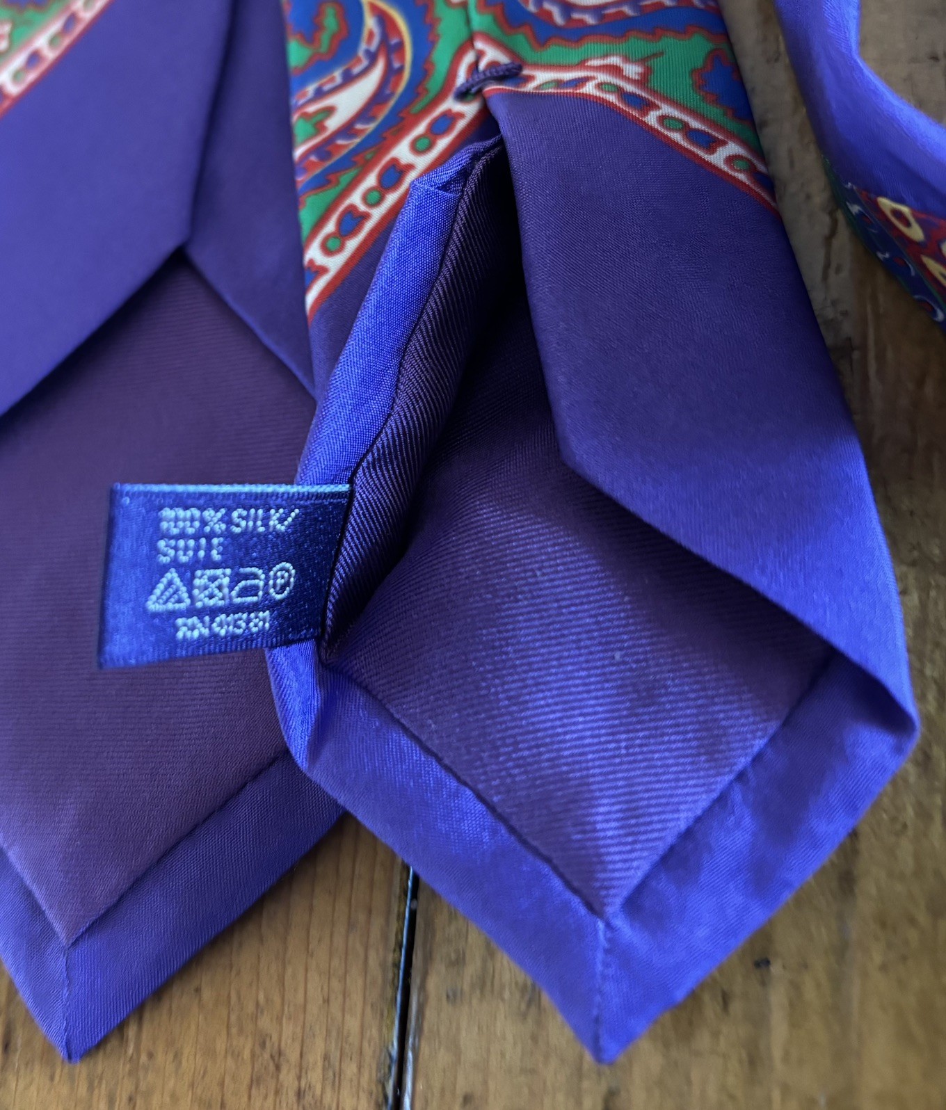 Ralph Lauren Purple Label Silk Tie Paisley Necktie Italy vintage