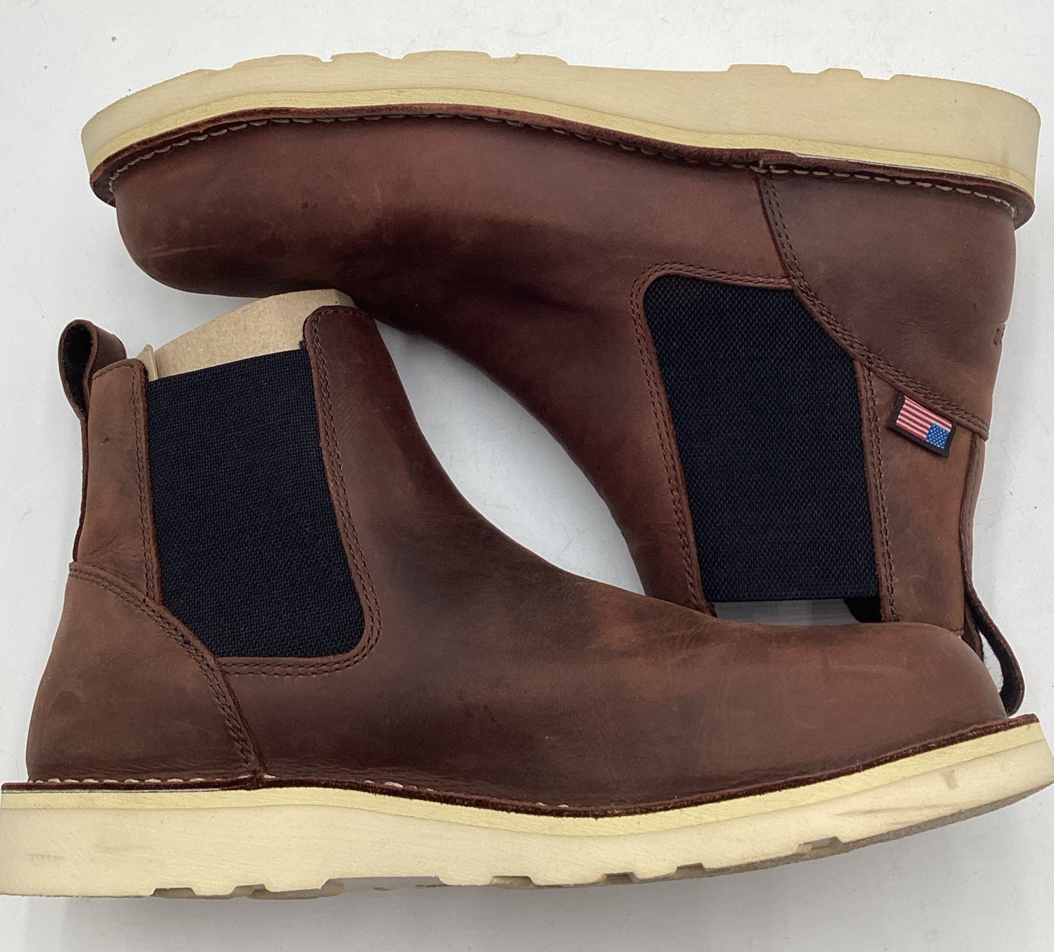 Danner Men’s 6″ Leather Bull Run Steel Toe Chelsea Work Boots-Brown-Size: 12 D