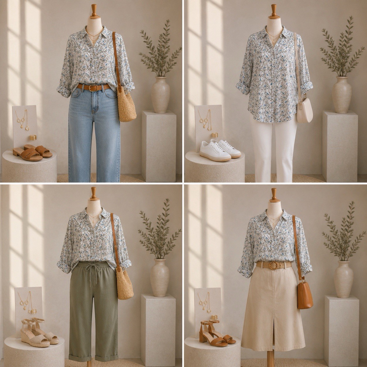 Croft & Barrow Women XL Bird Floral Roll Tab Sleeve Button Front Shirt Cotton