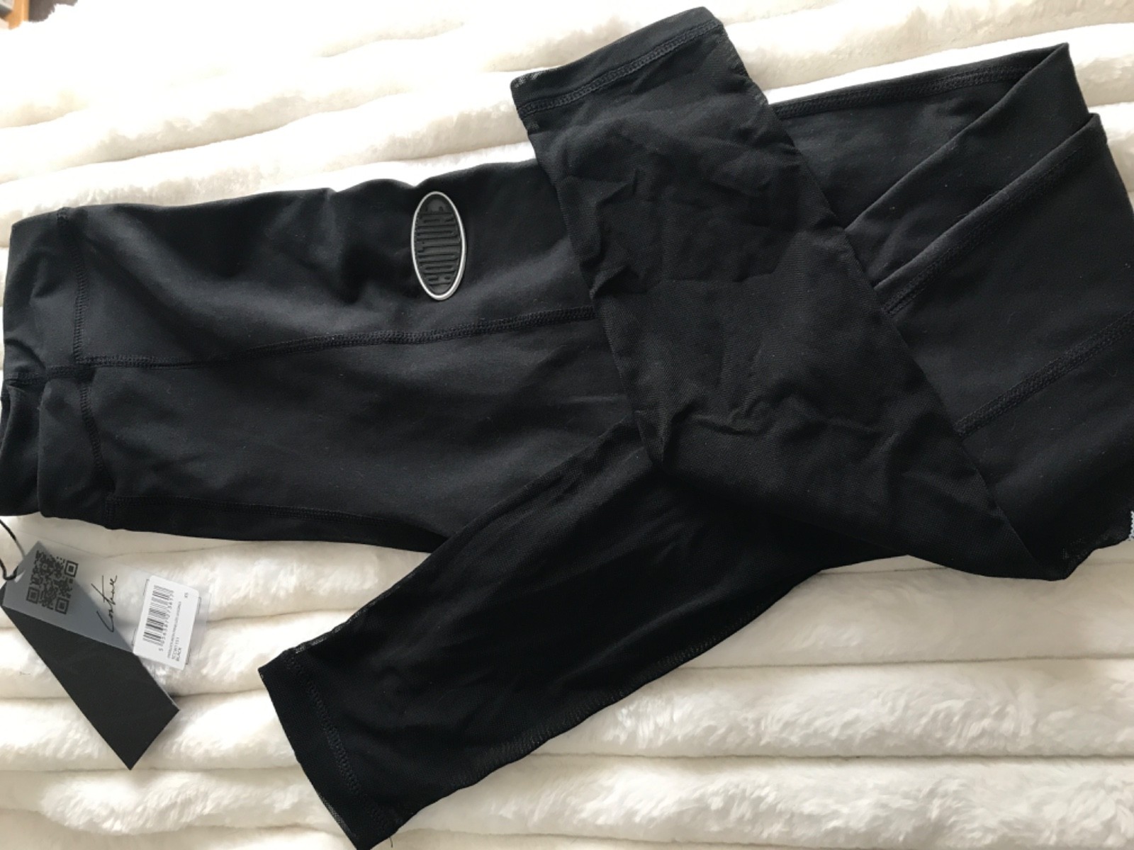 The Couture Club Women’s Leggings black mesh panel XS Full length