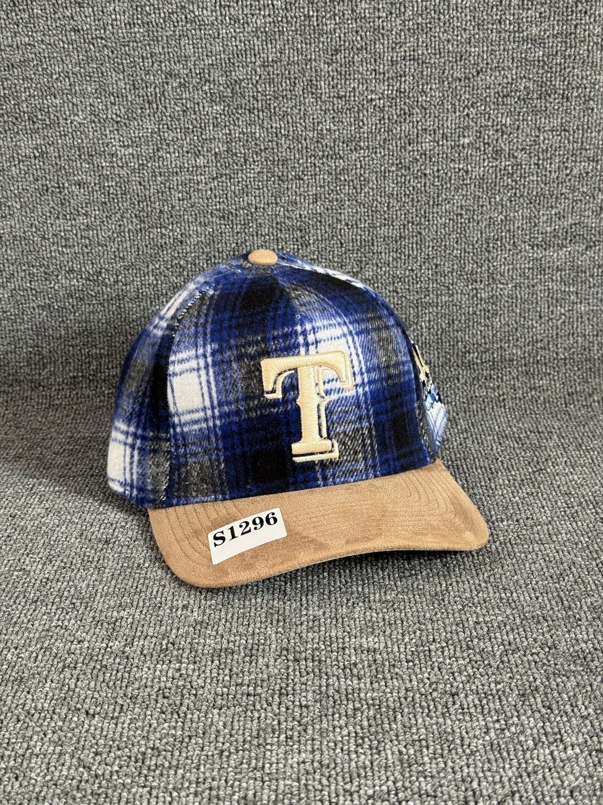 Mitchell & Ness Texas Rangers Plaid Snapback Tan Brim Hat One Size