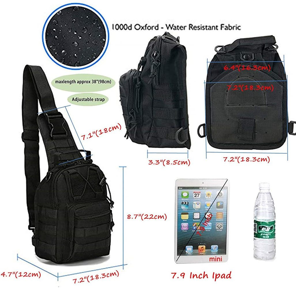 Men Backpack Molle Tactical Sling Chest Bag Assault Pack Messenger Shoulder Bag