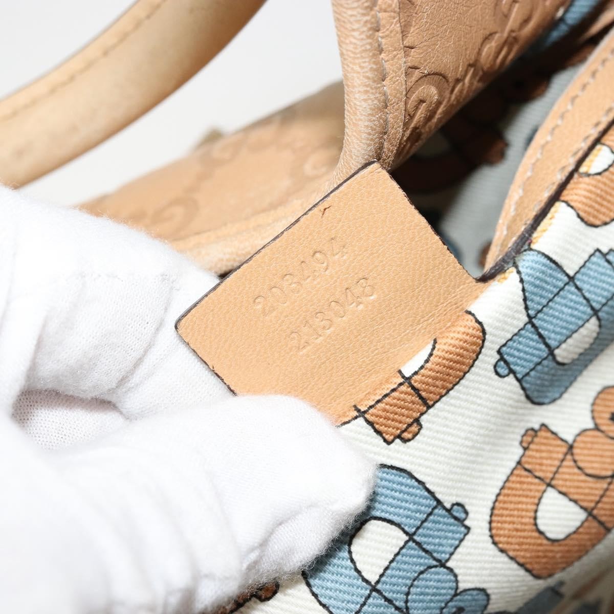 GUCCI GG Canvas Guccissima Jackie Bag Leather Gold Beige 203494 Auth ep14099