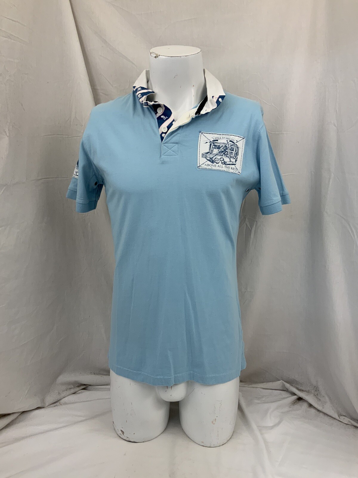 Carpe Shirt M Blue Polo Short Sleeve 100% Cotton NWT YGI W1-184