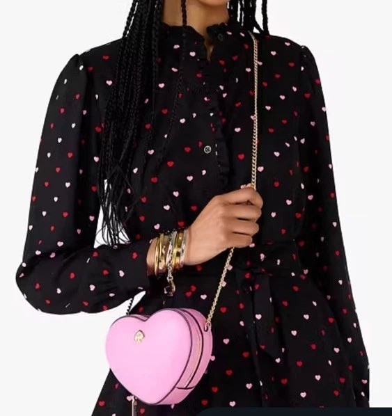 Kate Spade Love Shack 3D Mini Heart Crossbody Purse – Surf Pink NWT