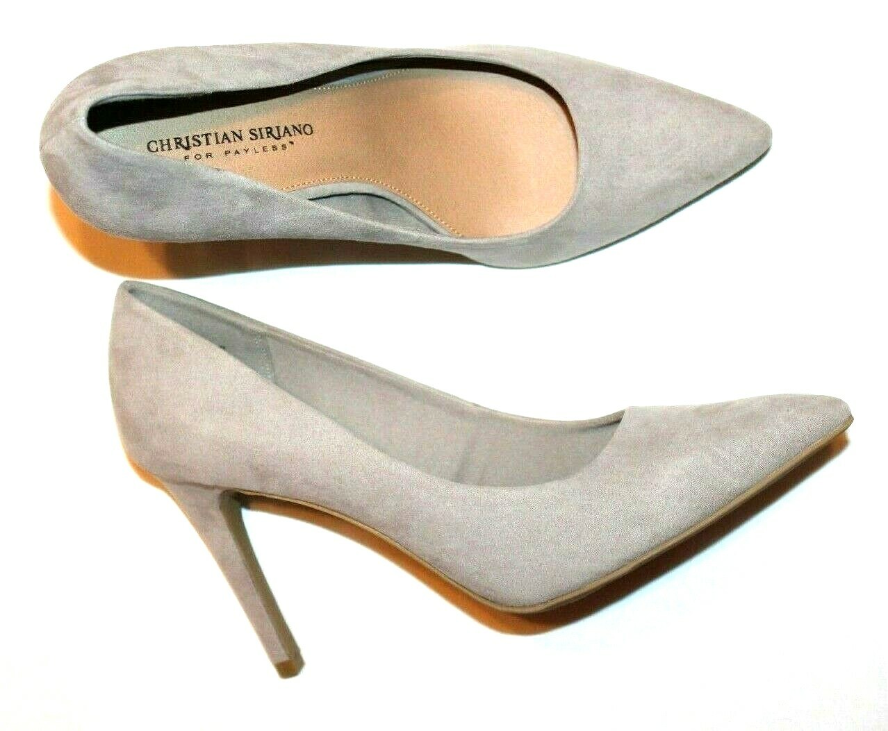 Christian Siriano Women’s Habit Grey Faux Suede Pointed Toe Pump Shoes