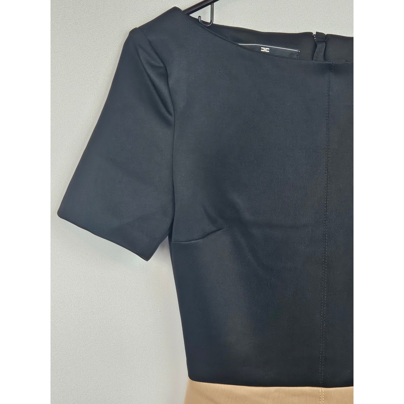 Elisabetta Franchi Colorblock Mini Dress Black Orange Tan IT 38 AB7303421
