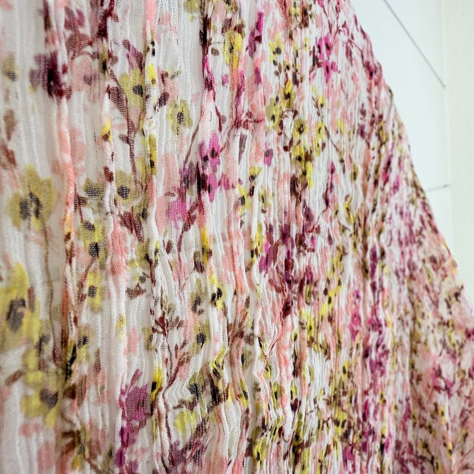 Sundance CURRANT BLOSSOM Floral Blouse V-Neck Flowy Bohemian Top Lightweight M
