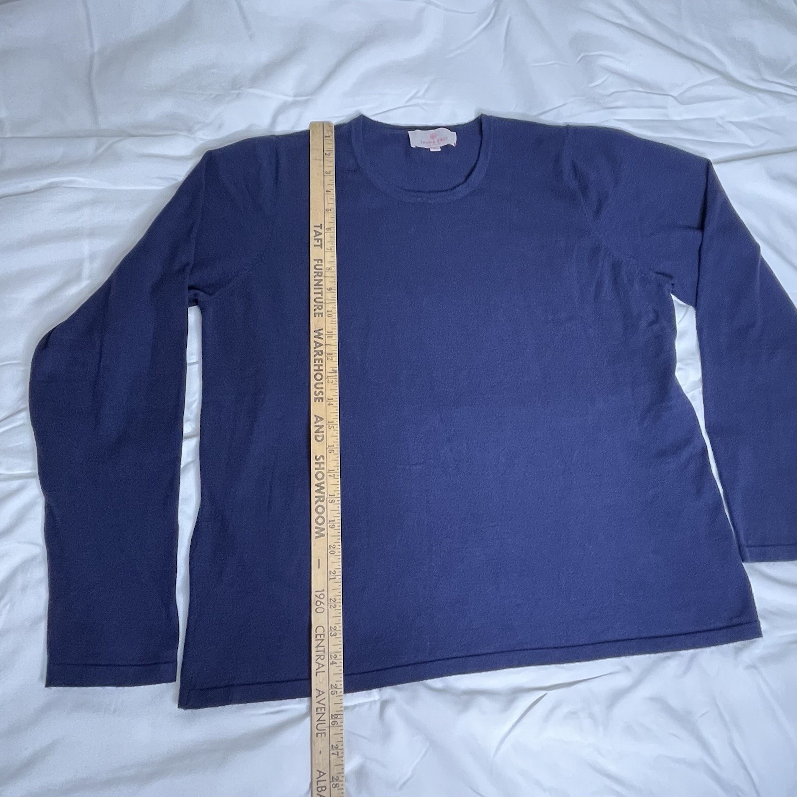 Laurie Felt Sweater Lightweight Sz XL Navy Layer Preppy Office Basic Minimalist