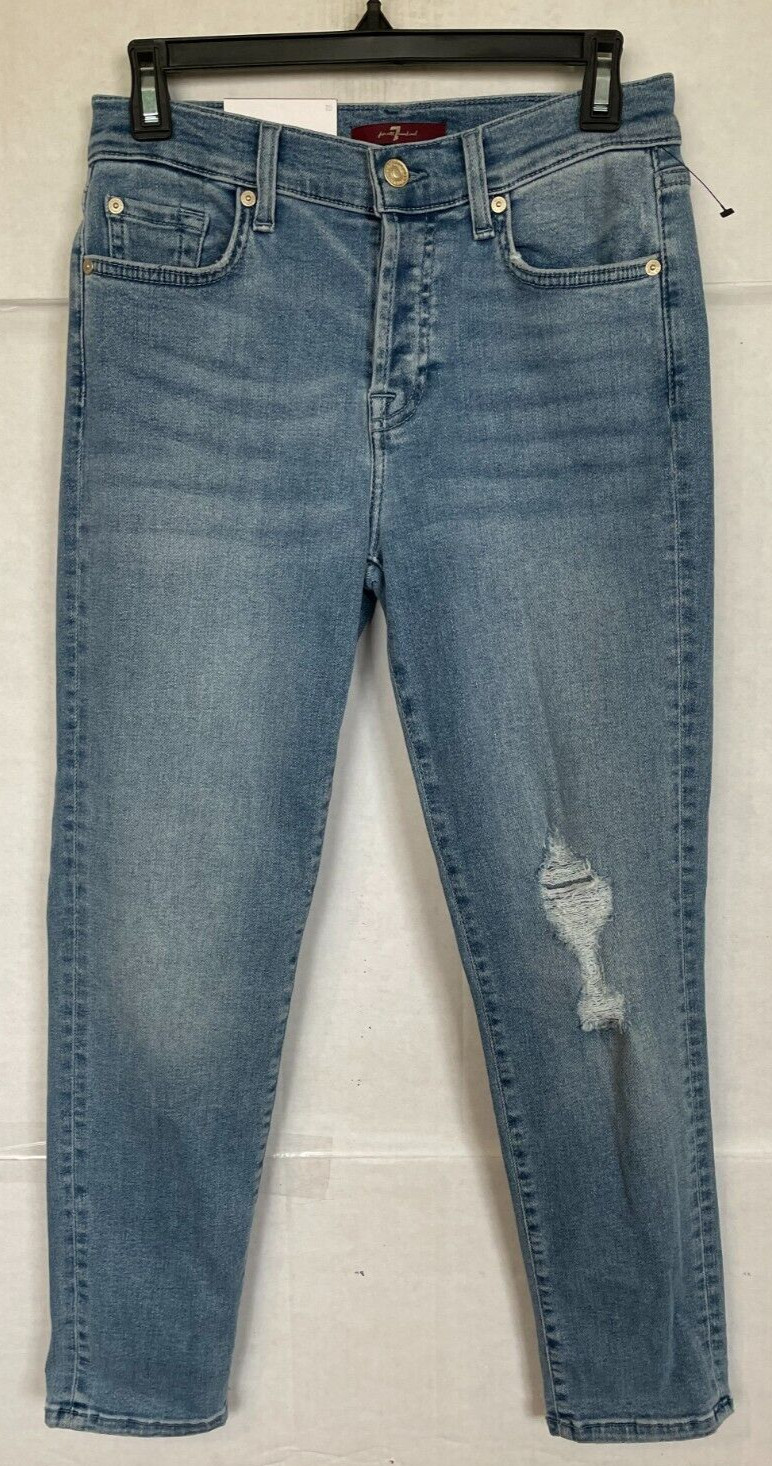 7 FOR ALL MANKIND JOSEFINA BOYFRIEND BLUE JEAN WOMENS SIZE (25) 27 X 27 NEW