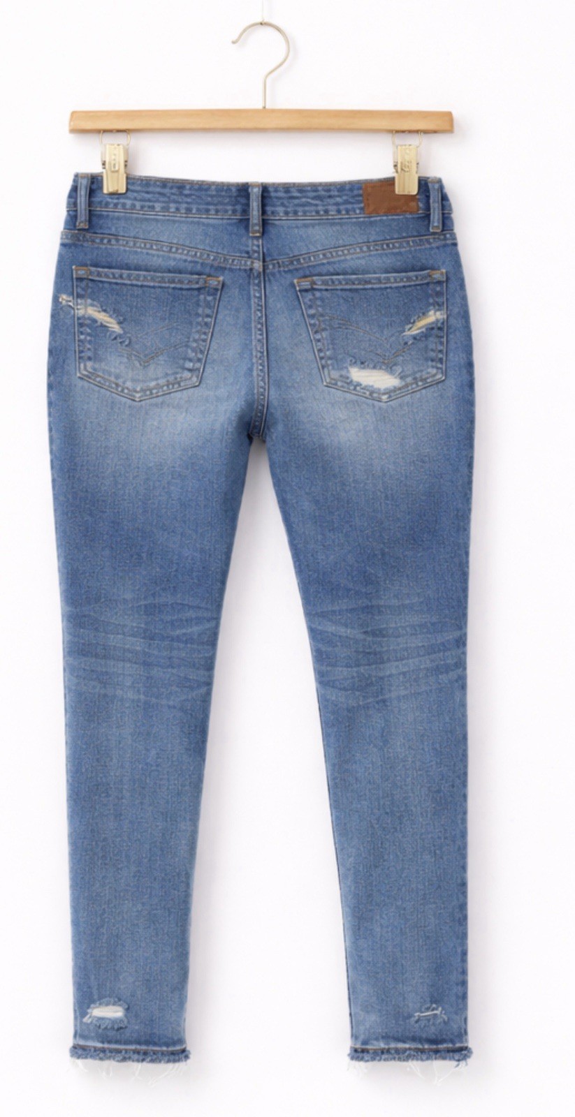 0001 – American Eagle Outfitters Distressed Skinny Jeans Blue Medium Wash Denim