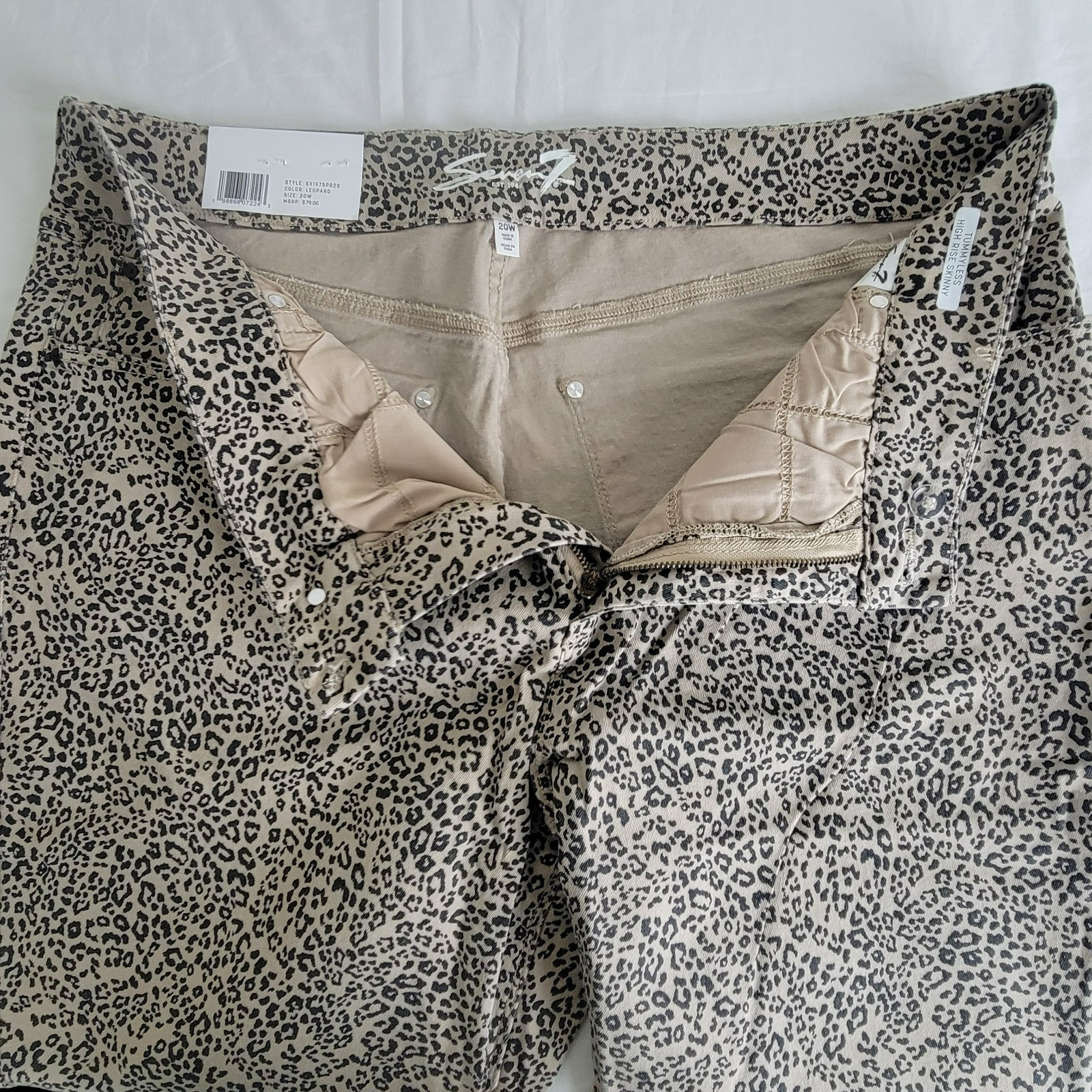 Seven7 Tummyless High Rise Comfy Stretch Skinny Jean Womens 20W LEOPARD