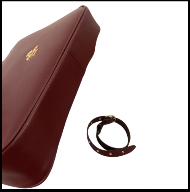 COACH CCE48 Ella Shoulder Bag Smooth Leather Maroon Brown Outlet New SMM