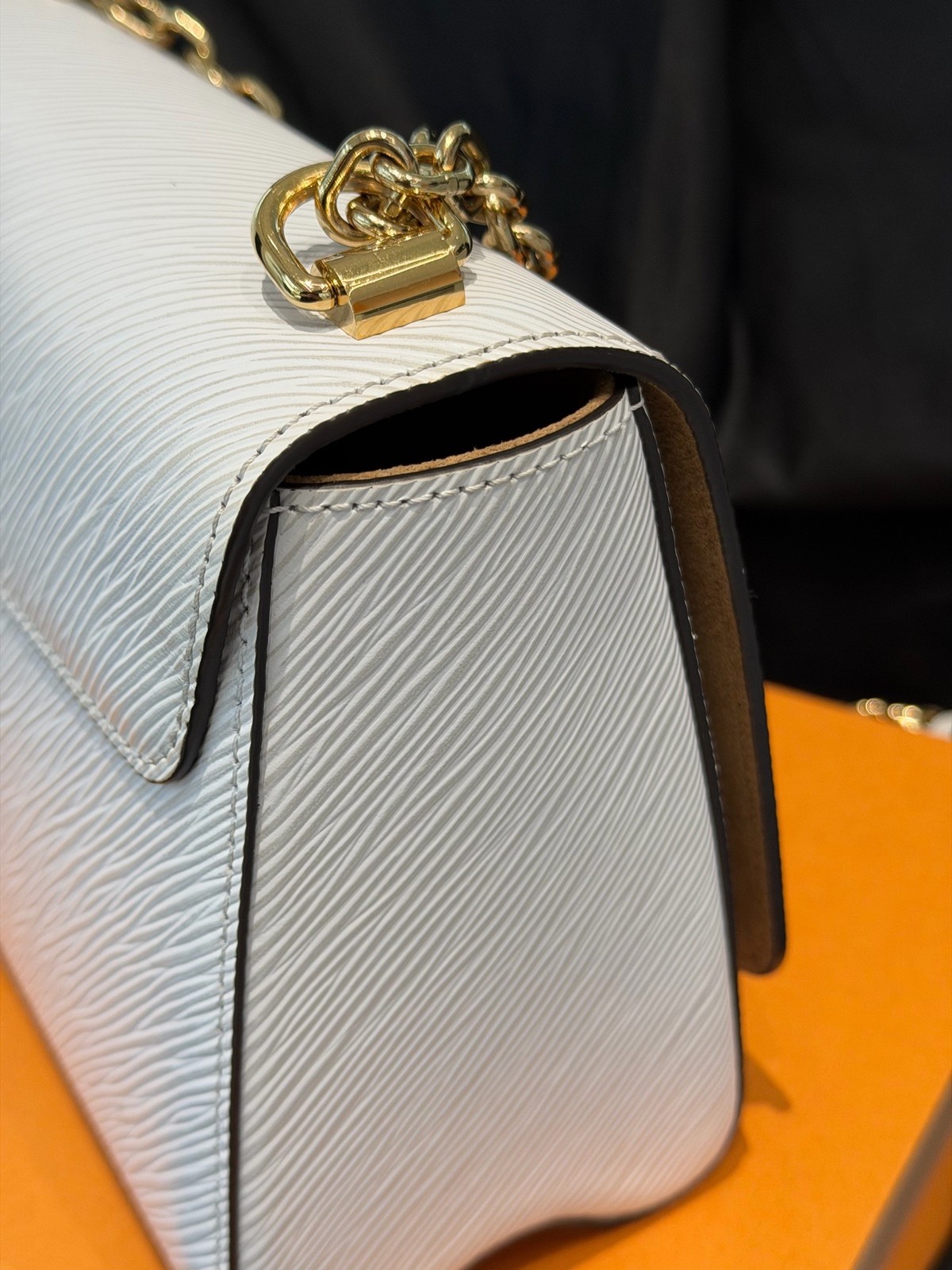 Louis Vuitton Pre-Owned Authentic Luxury Handbag White 23 bottom length