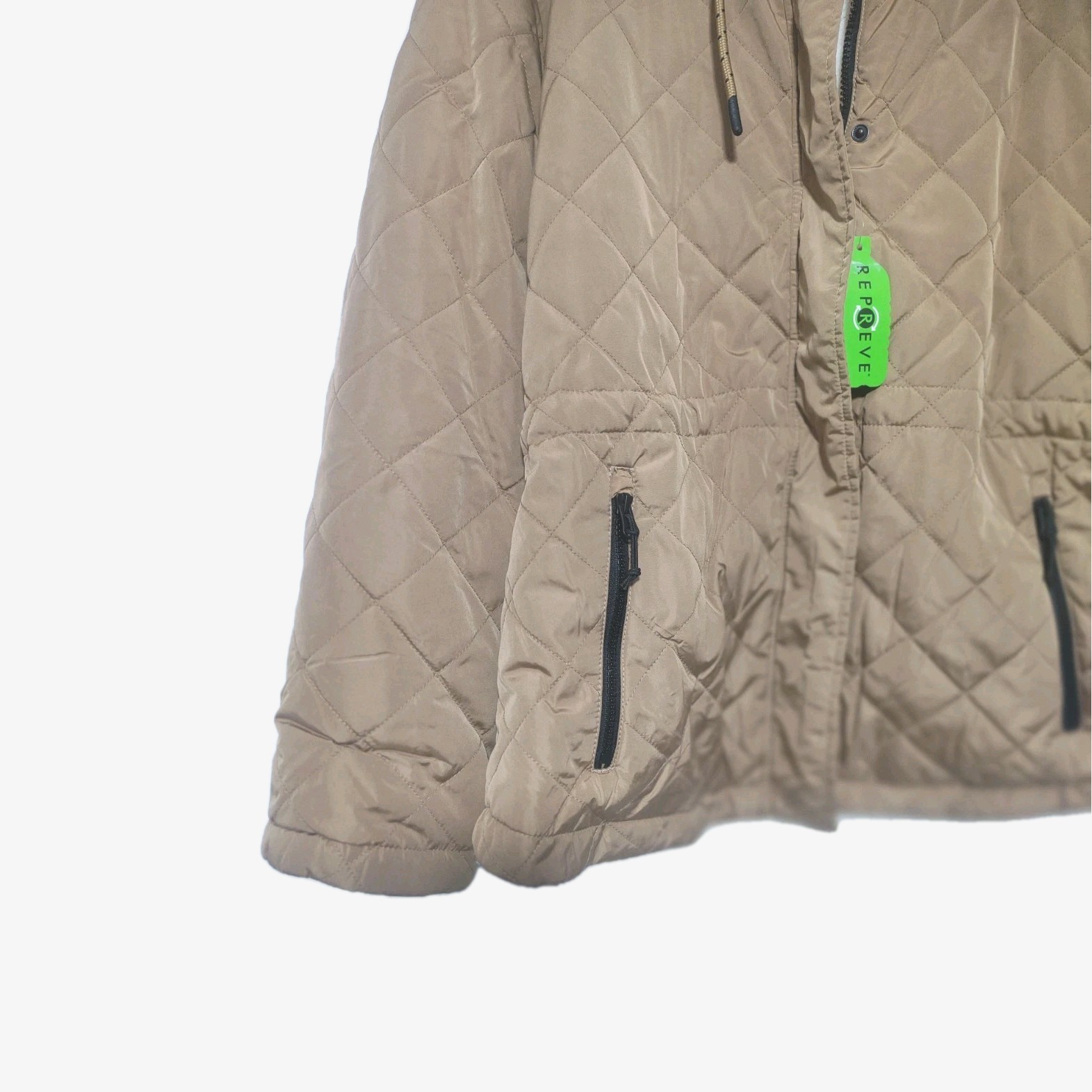 Free Country Women’s Large Switch It Up Cloud Lite Reversible Jacket Tan/White