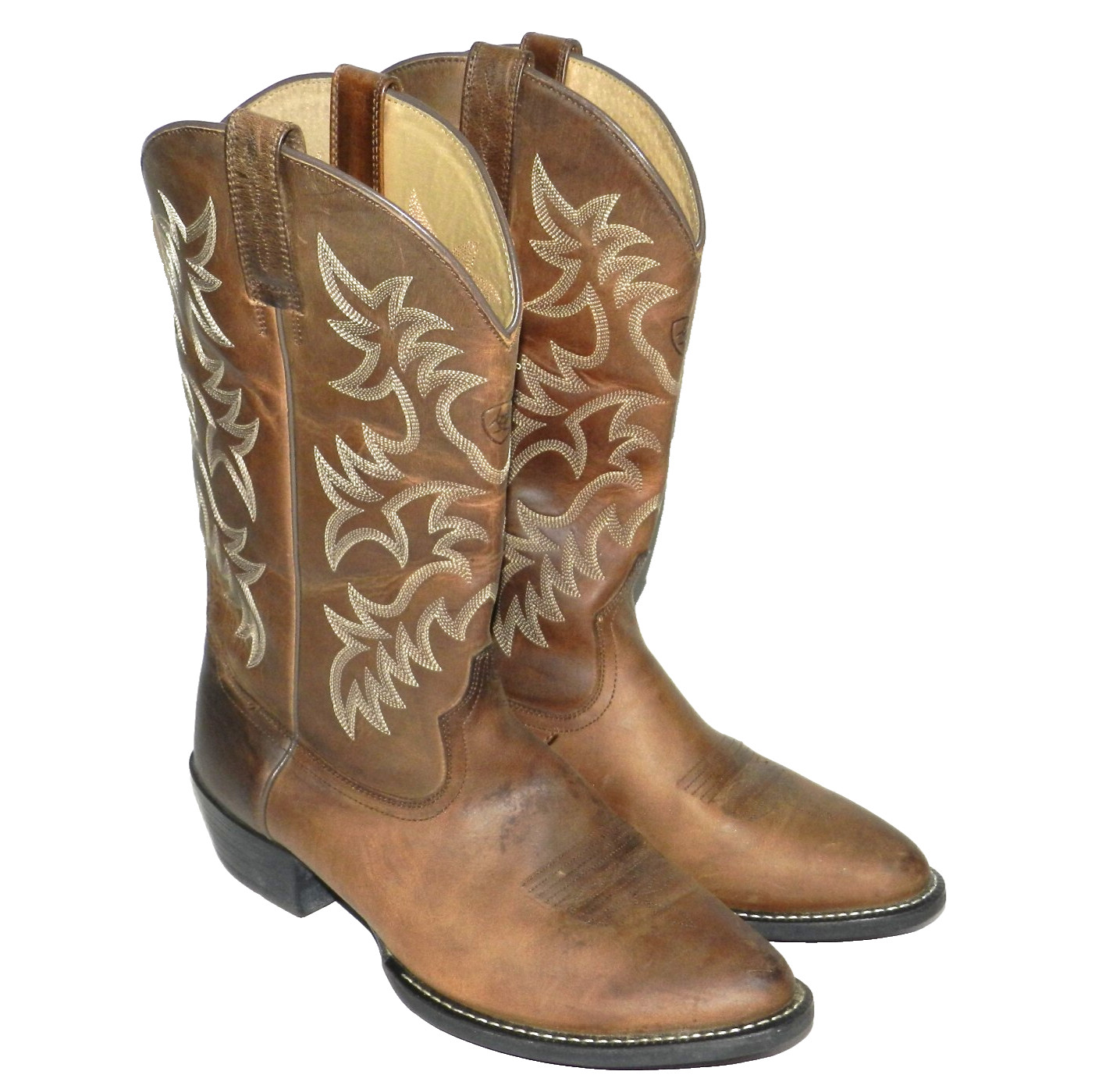 Men’s Ariat SZ 12D 34725 Heritage R Toe Western Brown Leather Boots 10002204