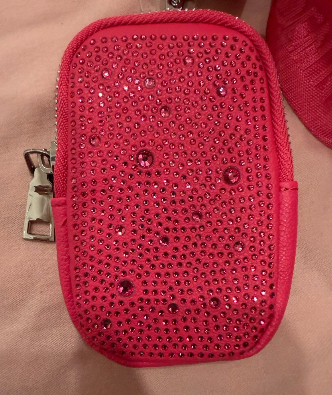 Madden NYC Mini Pink Satchel Detachable Strap Rhinestone Pouch