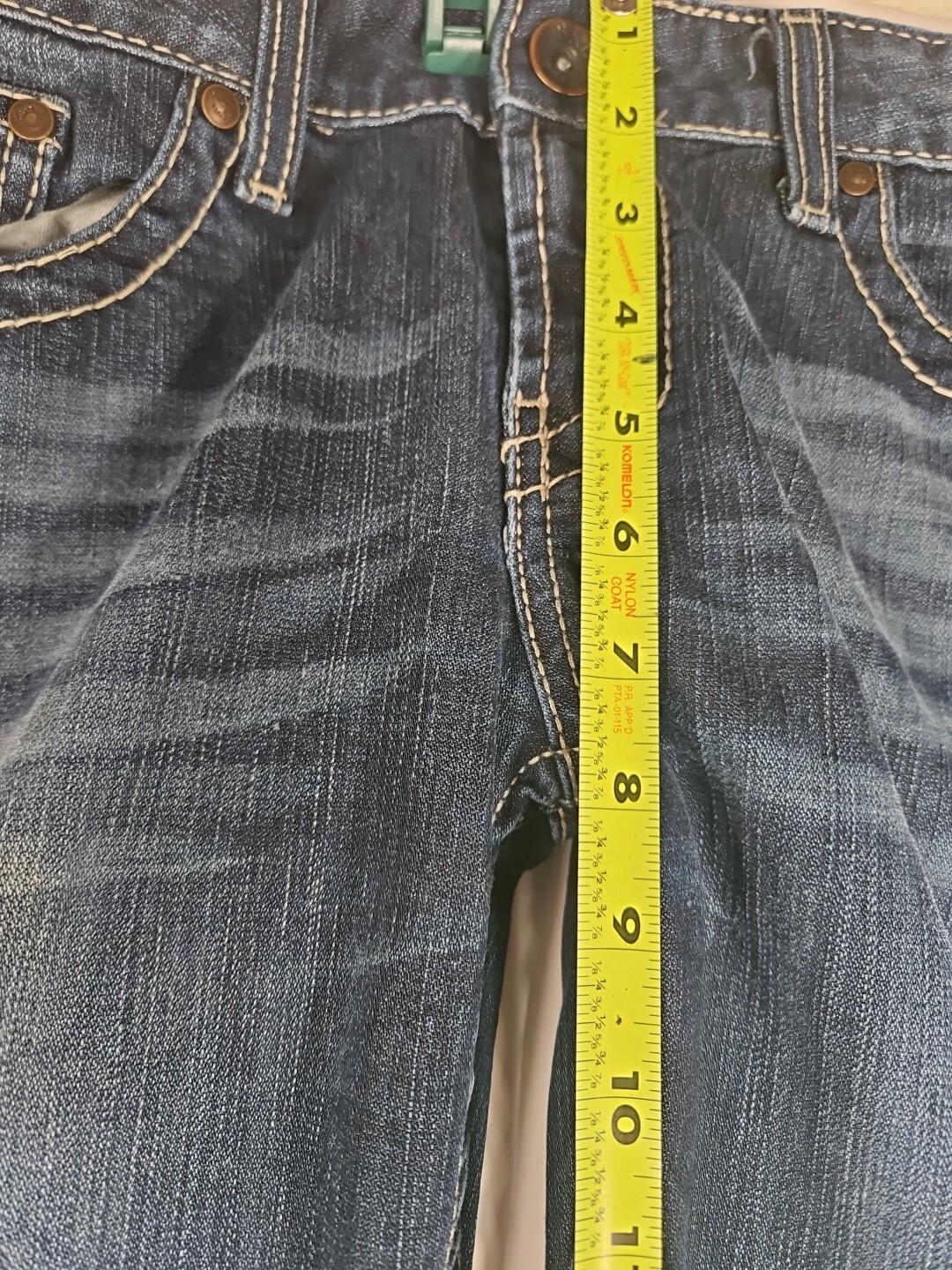 BKE Madison Bootcut Jeans. Size 31×33 1/2. Medium Wash Stretch Denim. Hem. 27.5″