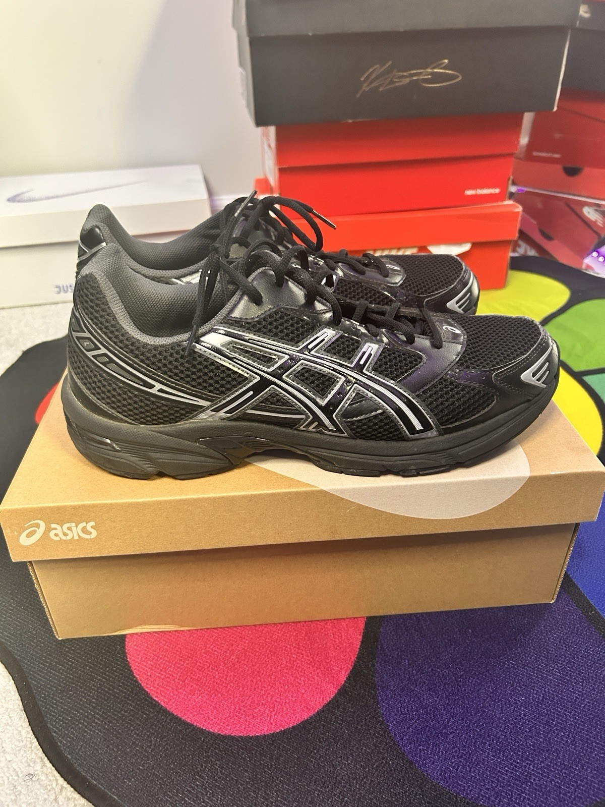ASICS Men’s Gel-1130 Sneakers Black/Pure Silver, Size 13