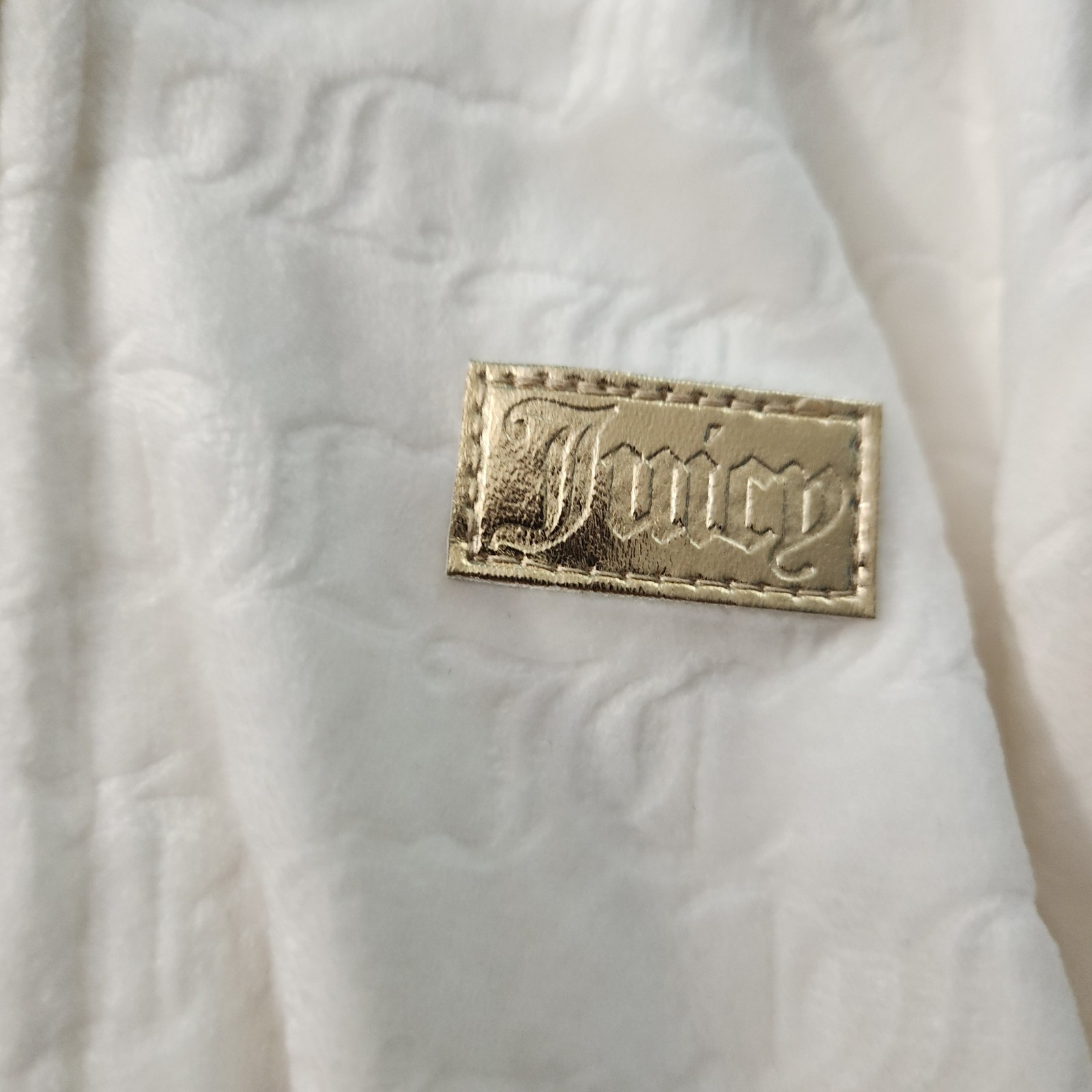 Juicy Couture White Velour 2pc Zip Hoodie & Pants Set 24M Embroidered Logo