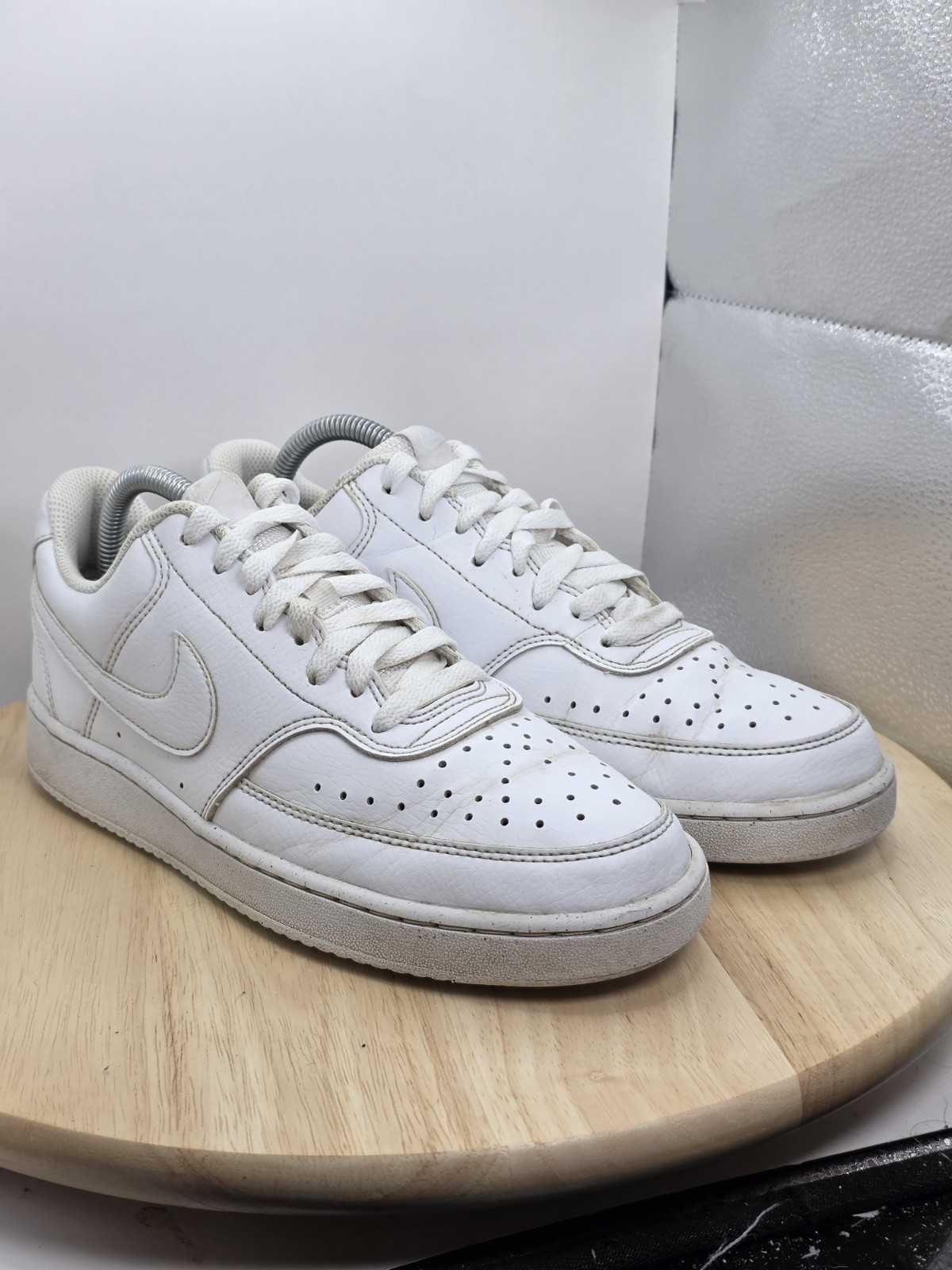 Mens Size 8 -Nike Court Vision Low Next Nature Triple White Sneakers DH2987-100