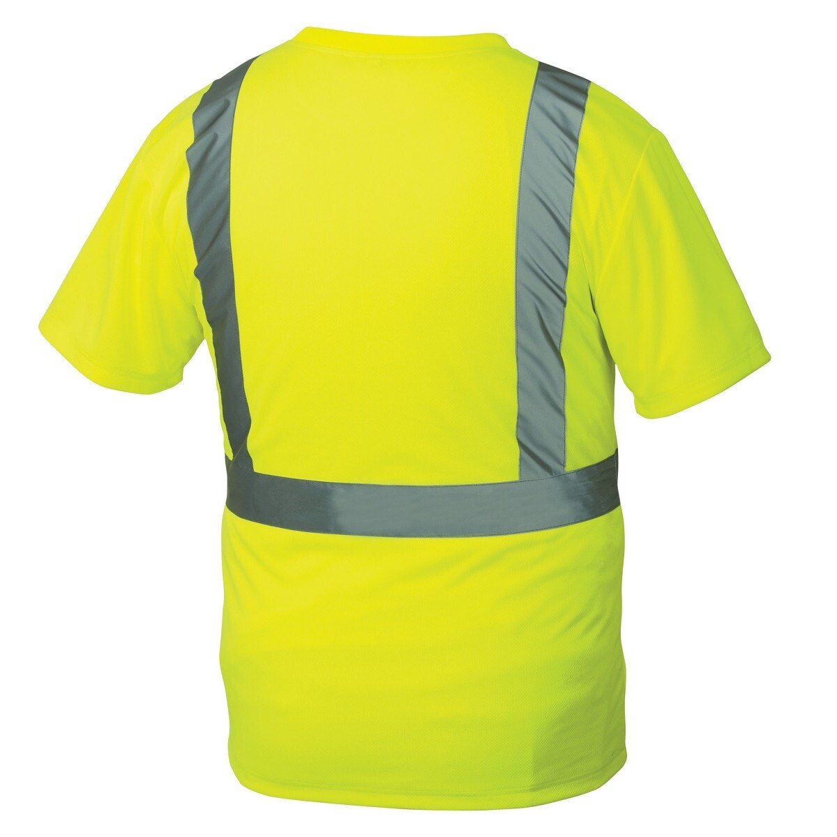 High Visibility ANSI Class 2 Hi Vis Lime Reflective Road Work Safety T Shirt