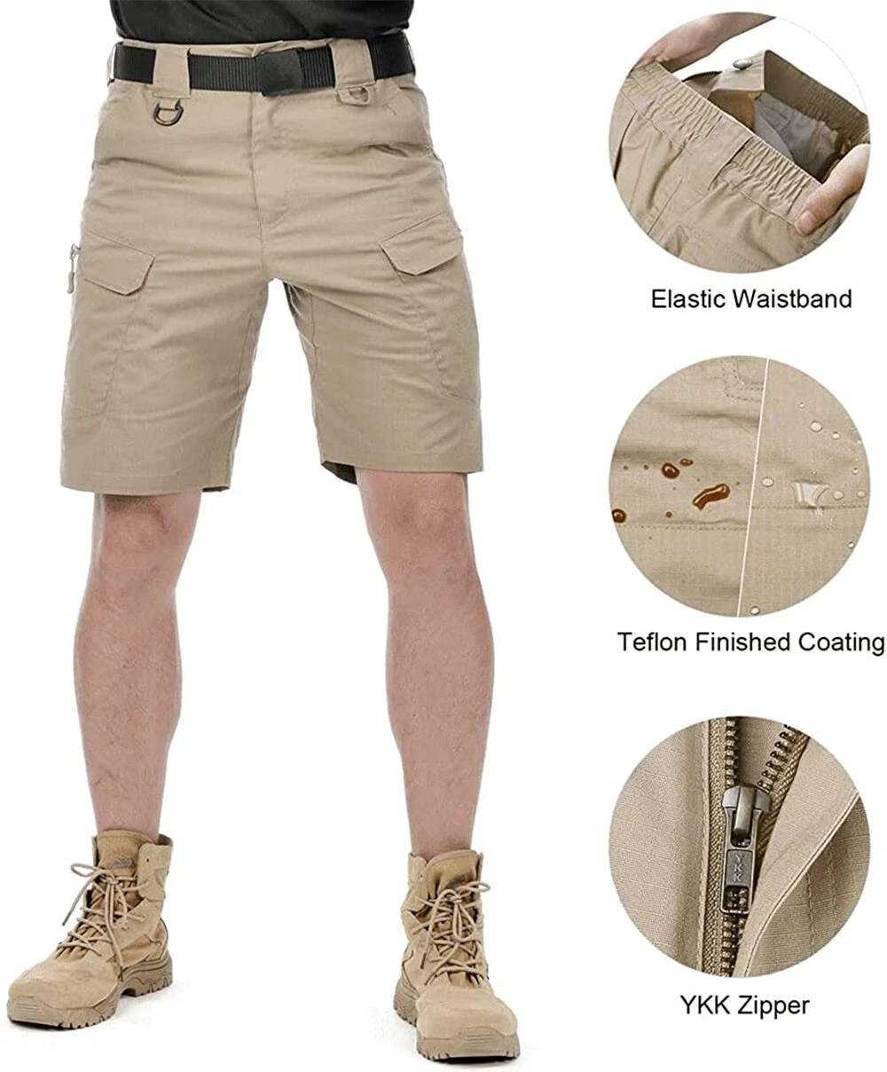 Mens Tactical Shorts Cargo Shorts Outdoor Waterproof Hiking Fishing Track Shorts