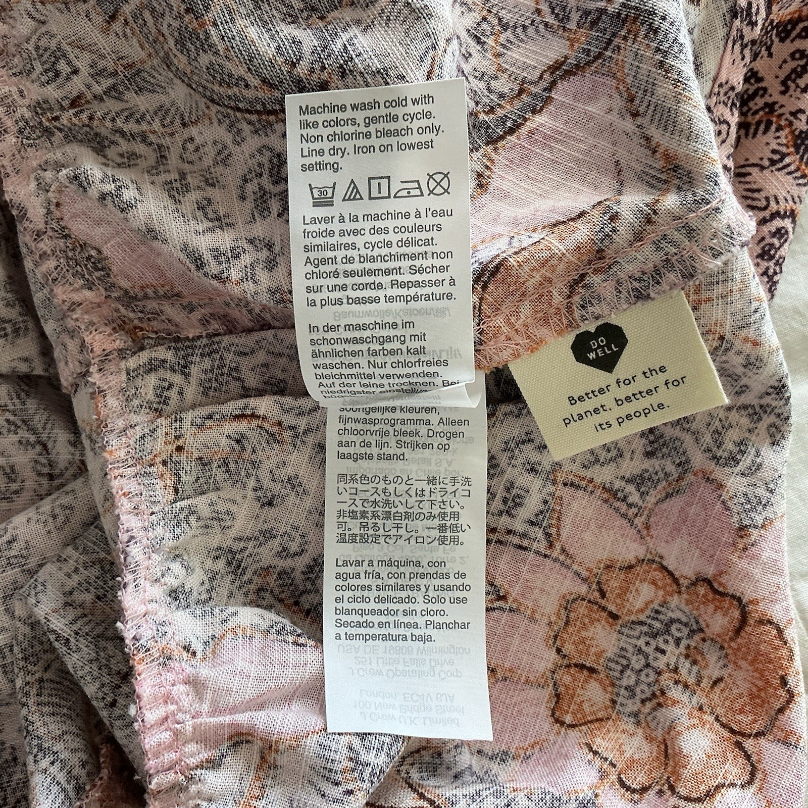 Madewell Lace-Up Bali Blooms Midi Dress Sz 4 Boho Cottagecore Casual Paisley