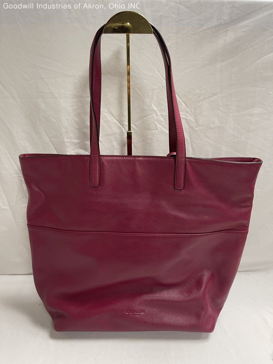 Coach Red Burgundy Leather Madison Phoebe Tote Bag Gold Hardware 26461 COA